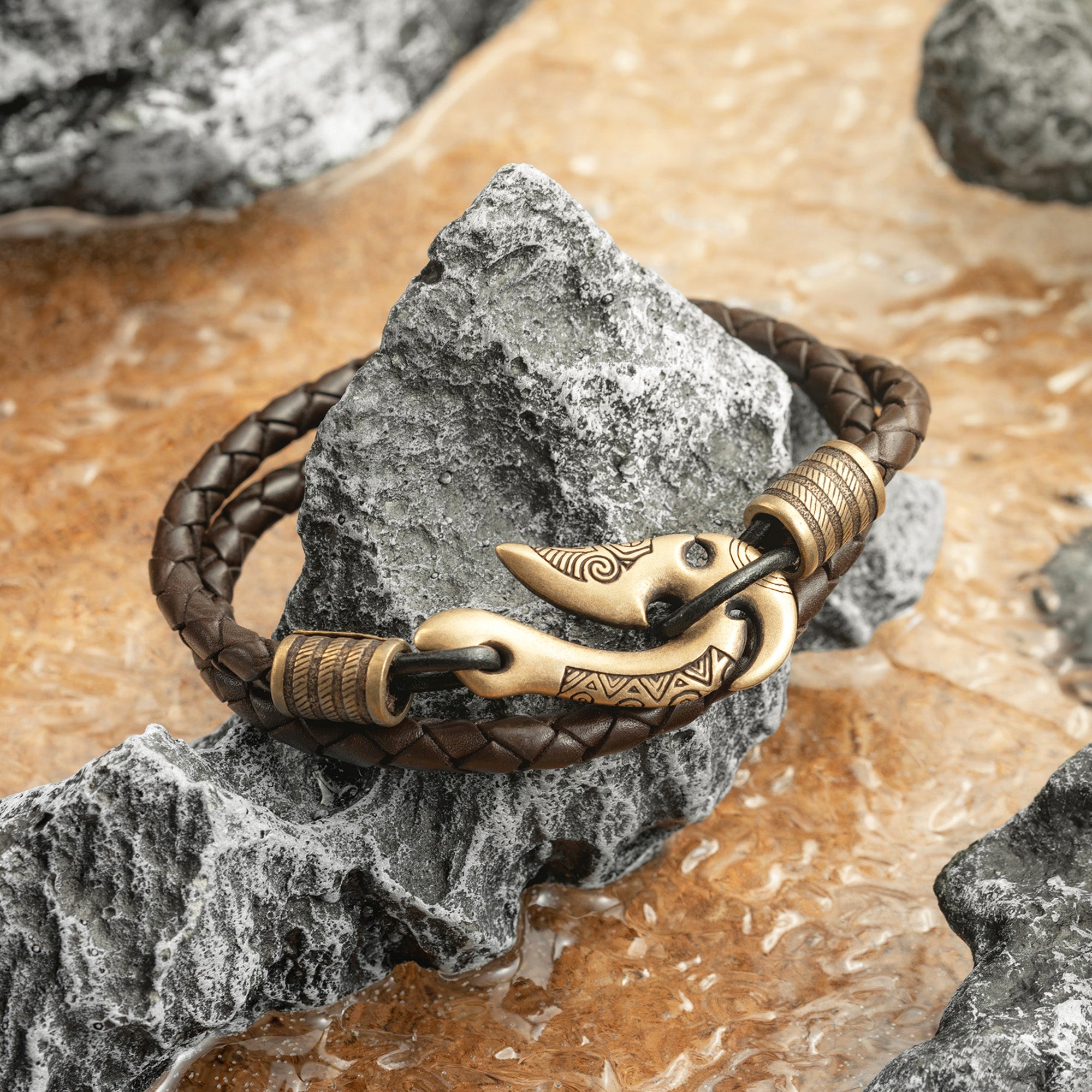 Fish Hook Leather Bracelet – Handmade Hei Matau Maori Jewelry