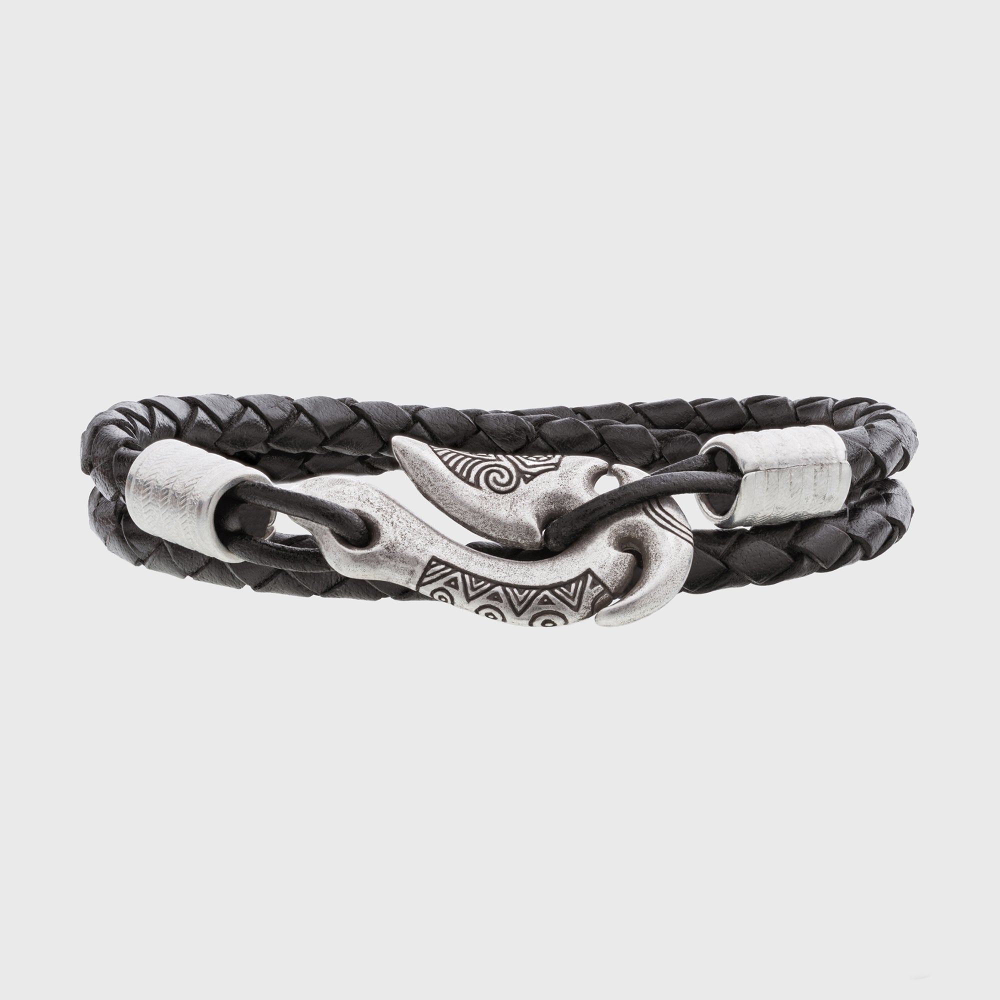 Fish Hook Leather Bracelet – Handmade Hei Matau Maori Jewelry