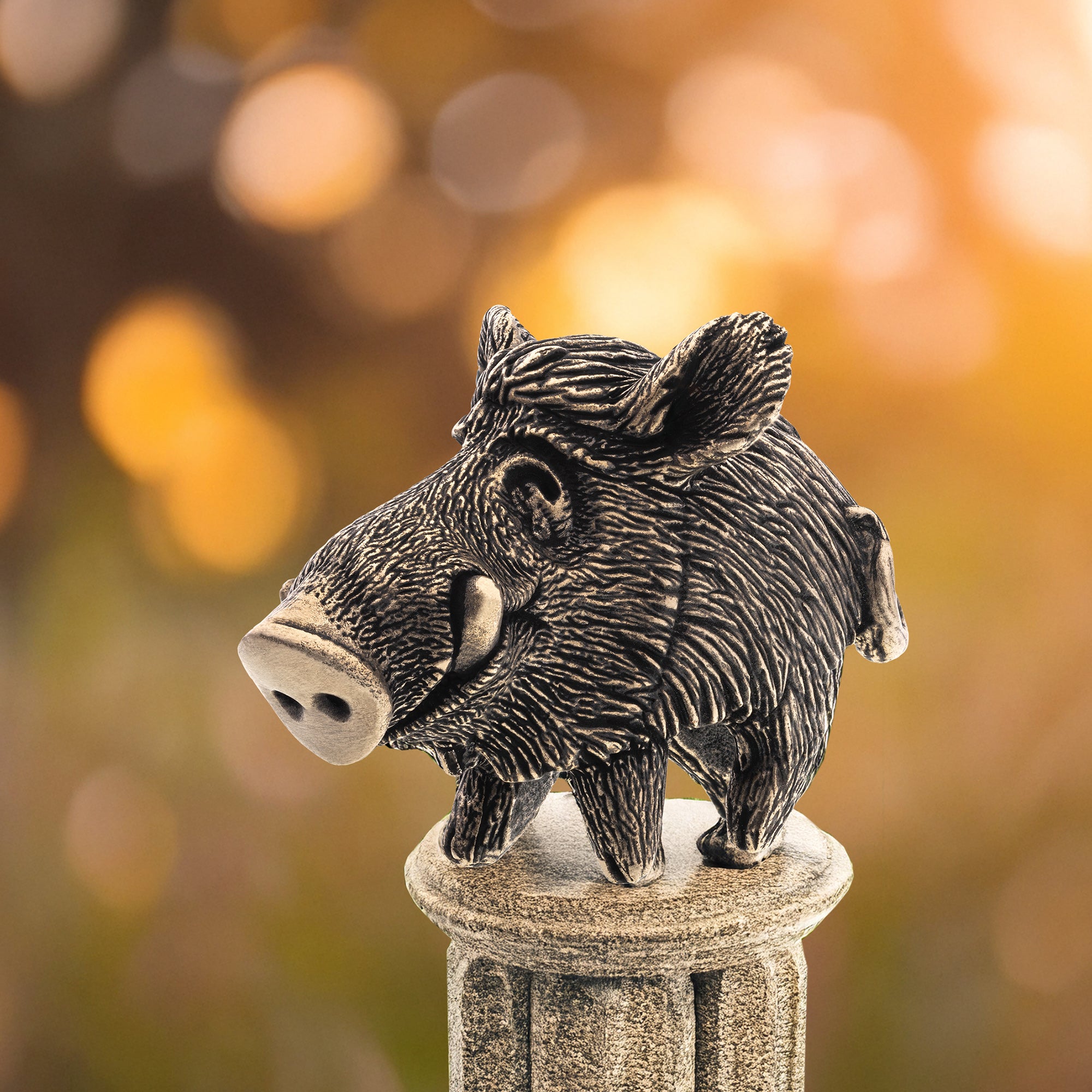 Wild Boar Bronze Figurine – Handcrafted Miniature Gift for Collectors