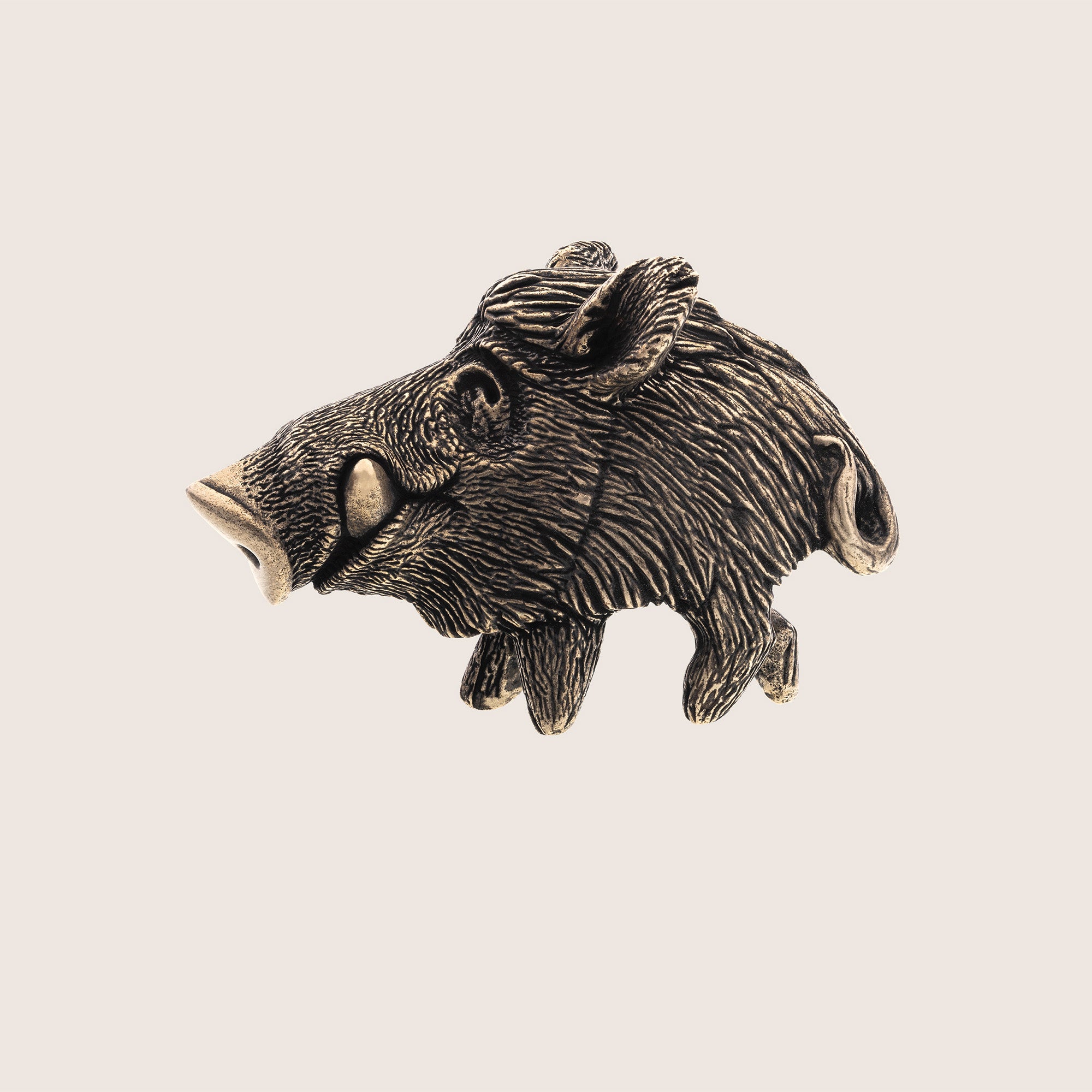 Wild Boar Bronze Figurine – Handcrafted Miniature Gift for Collectors