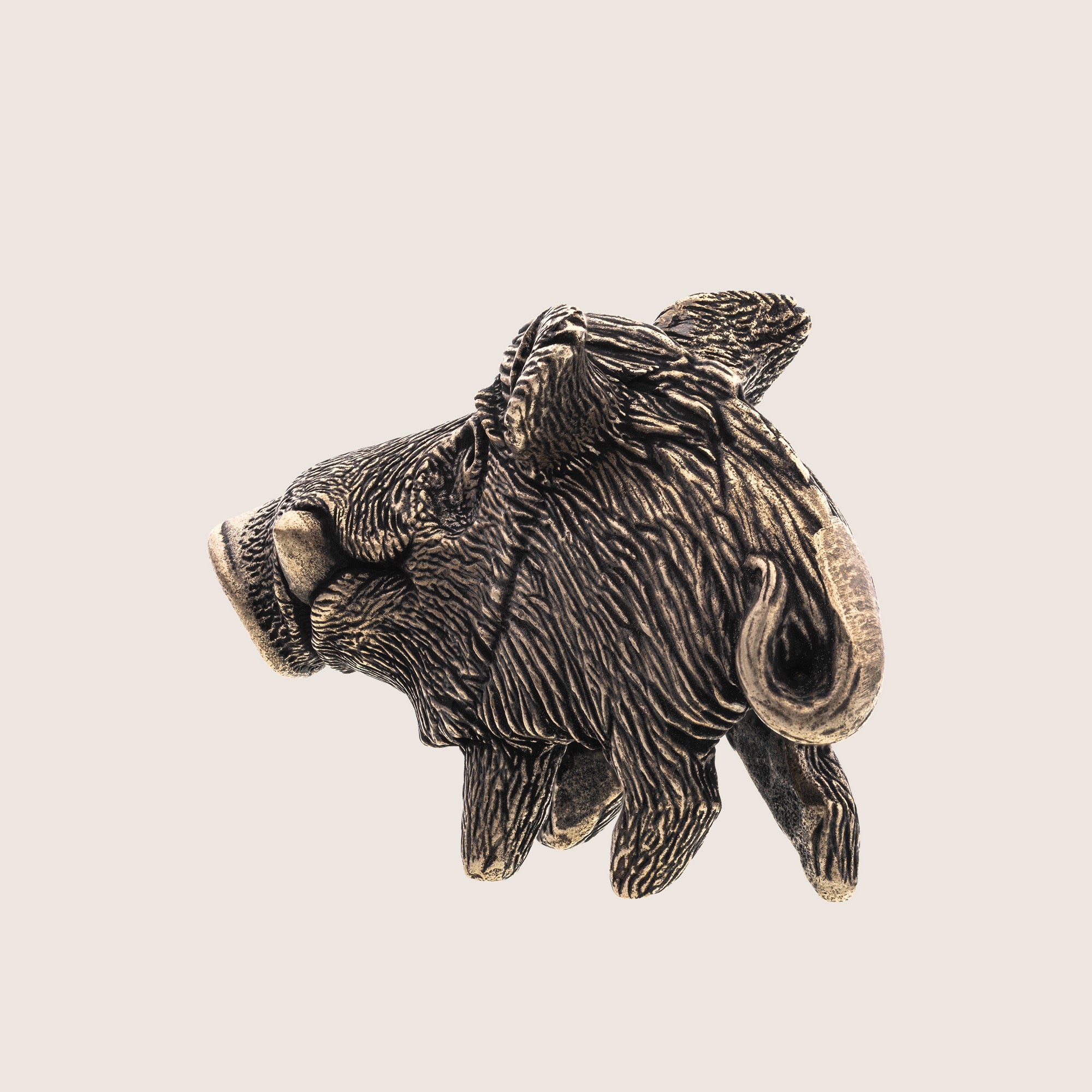 Wild Boar Bronze Figurine – Handcrafted Miniature Gift for Collectors