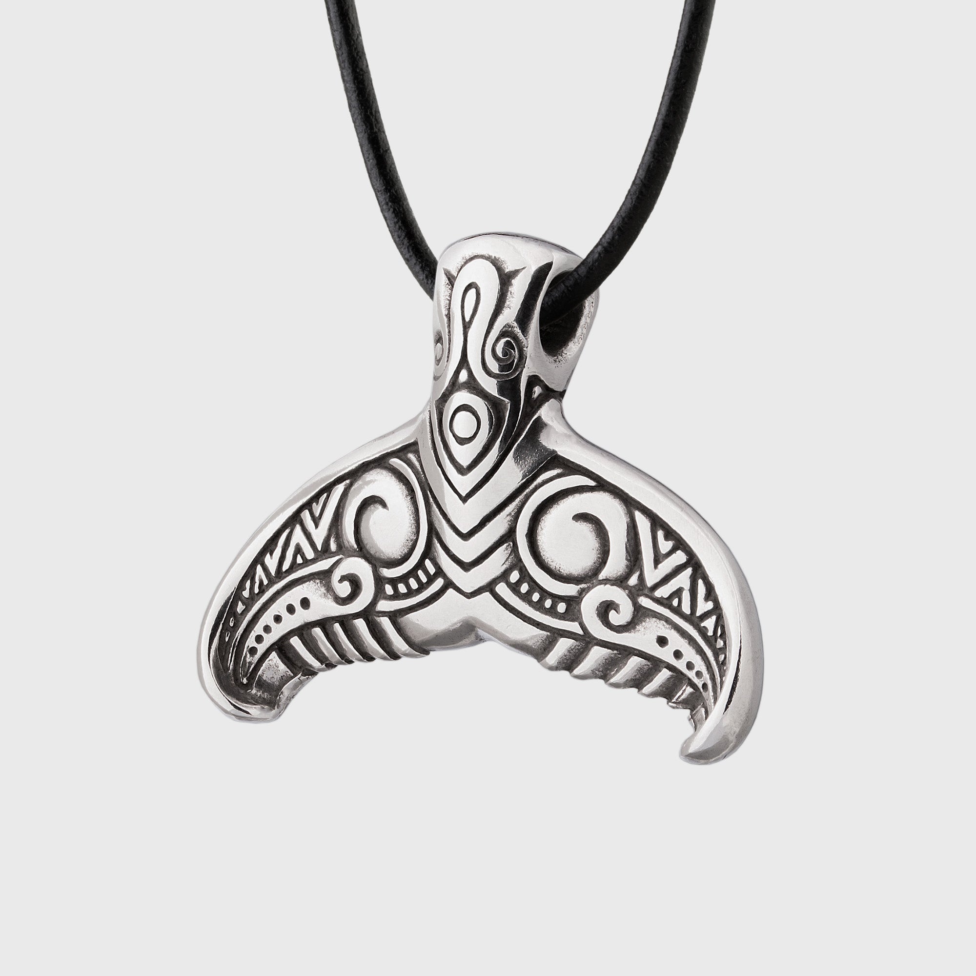 Whale Tail 925 Silver Pendant – Maori Inspired Ocean Amulet