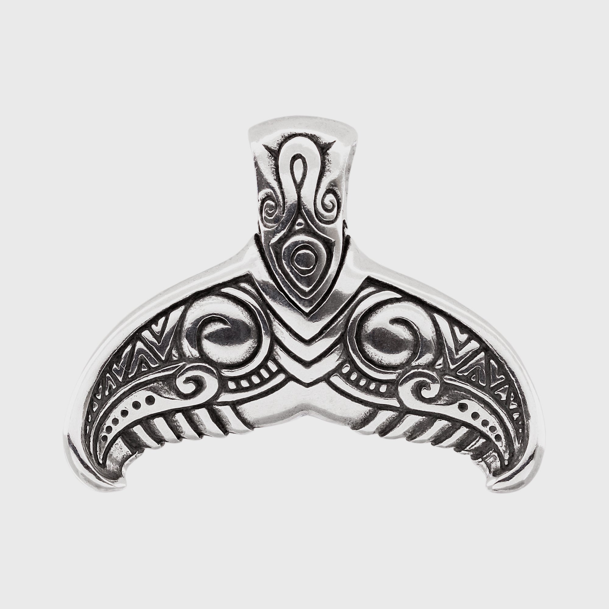Whale Tail 925 Silver Pendant – Maori Inspired Ocean Amulet