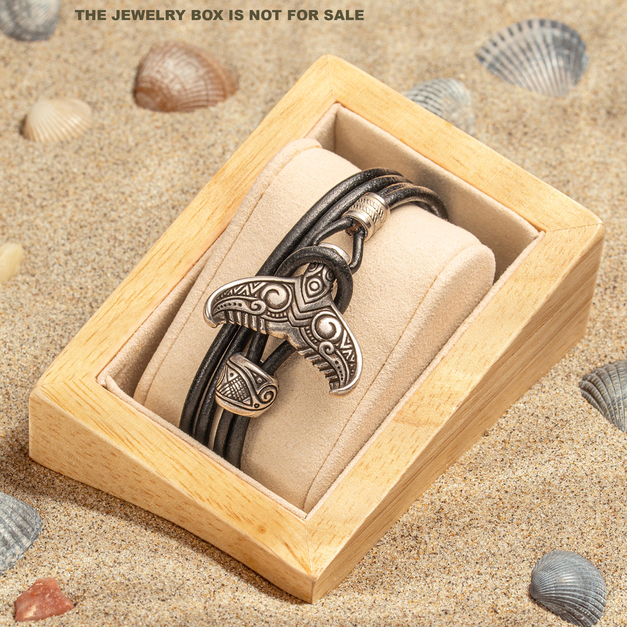 Whale Tail Leather Bracelet – Handmade Bronze Ocean Jewelry