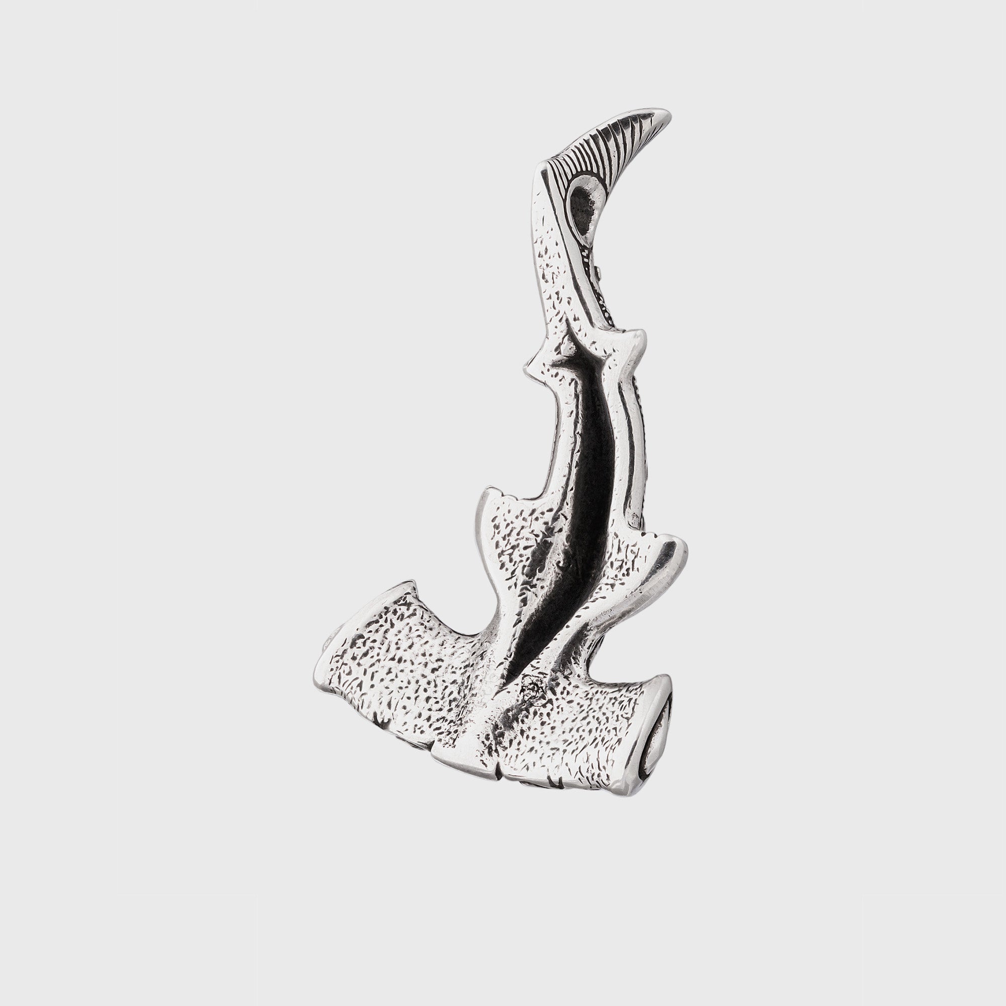 Hammerhead Shark Silver Pendant – Handmade Ocean Tribal Jewelry