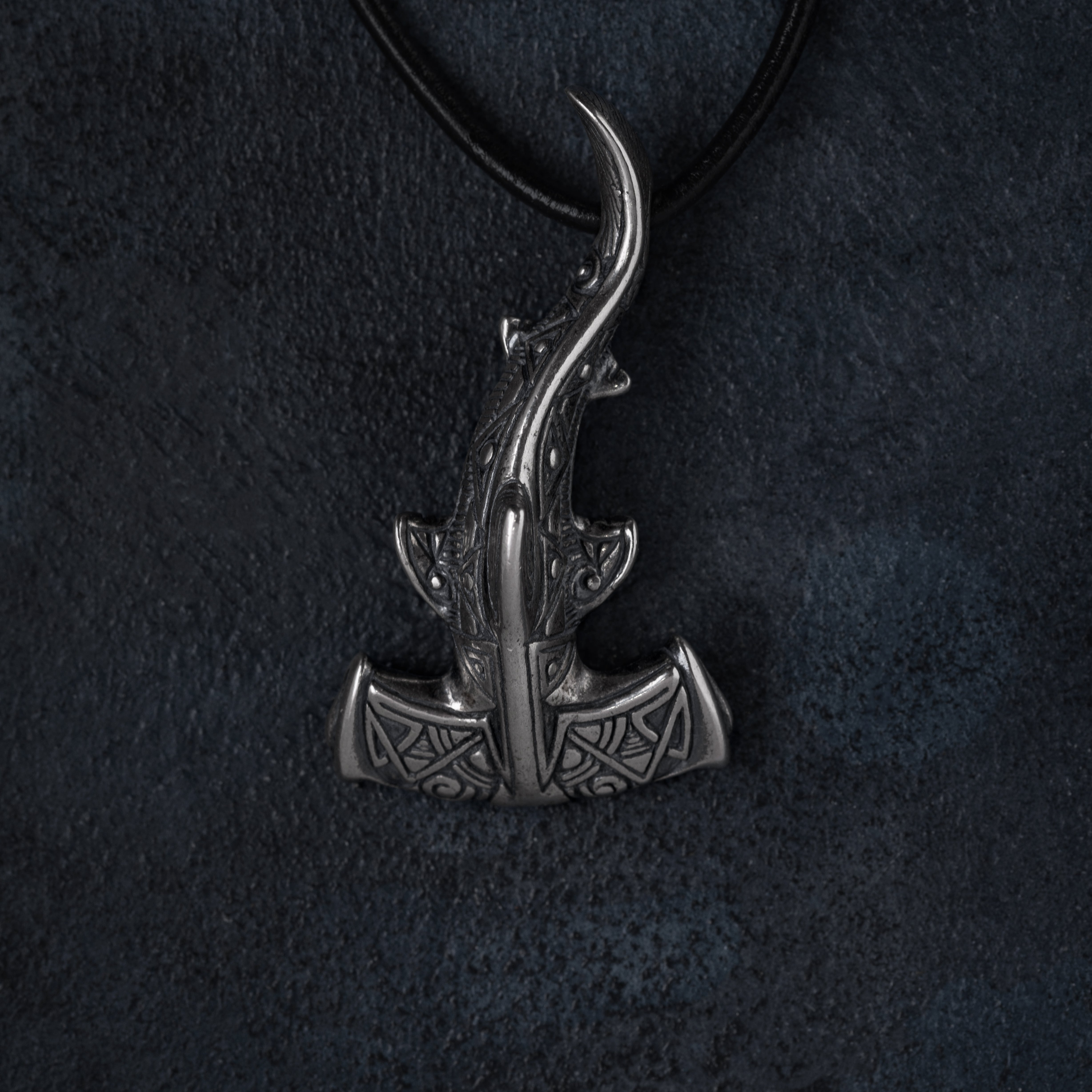 Hammerhead Shark Silver Pendant – Handmade Ocean Tribal Jewelry