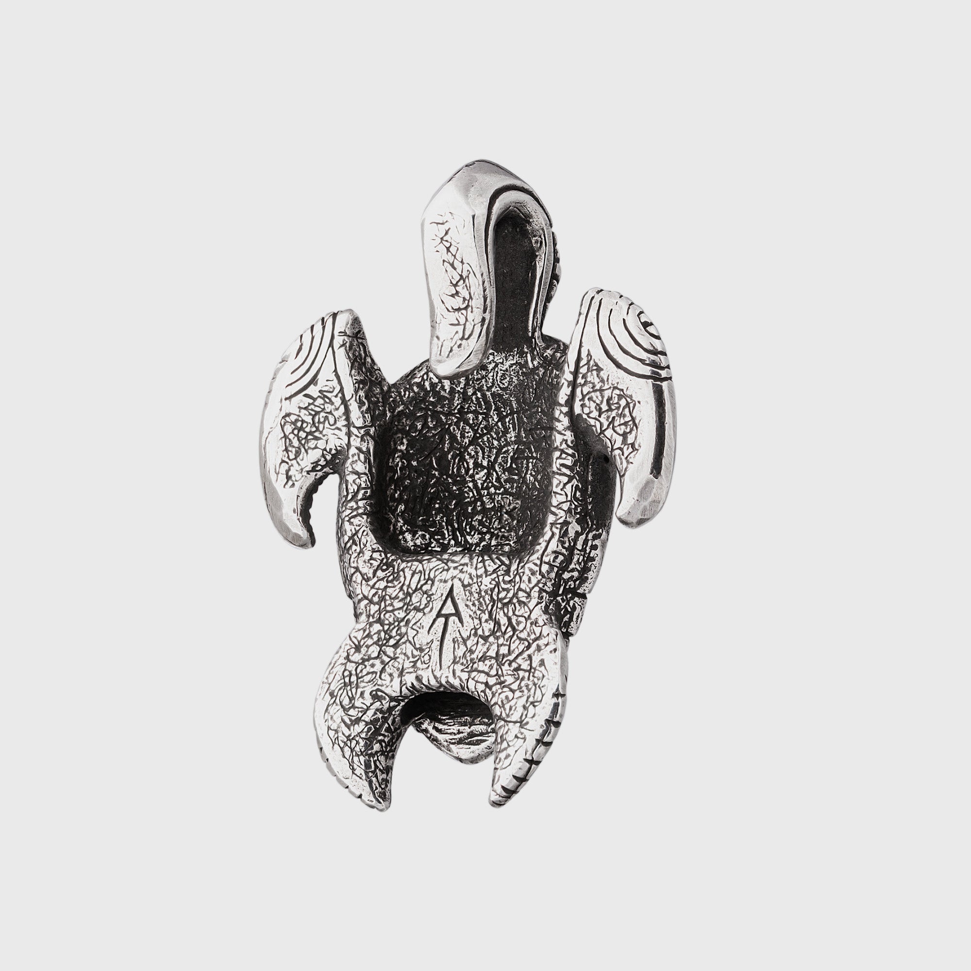 Turtle Sterling Silver Pendant – Handmade Ocean Tribal Jewelry