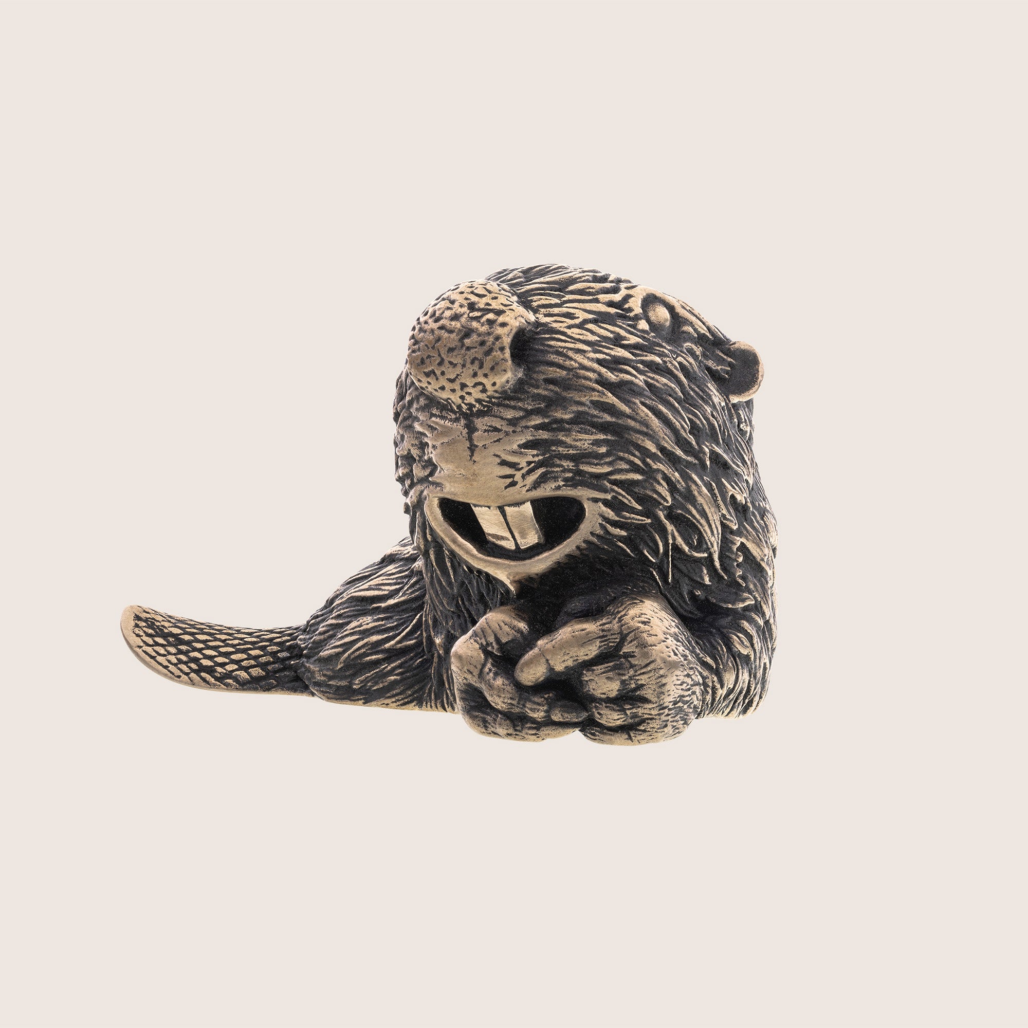 Beaver Bronze Figurine – Handmade Miniature Animal Totem & Gift