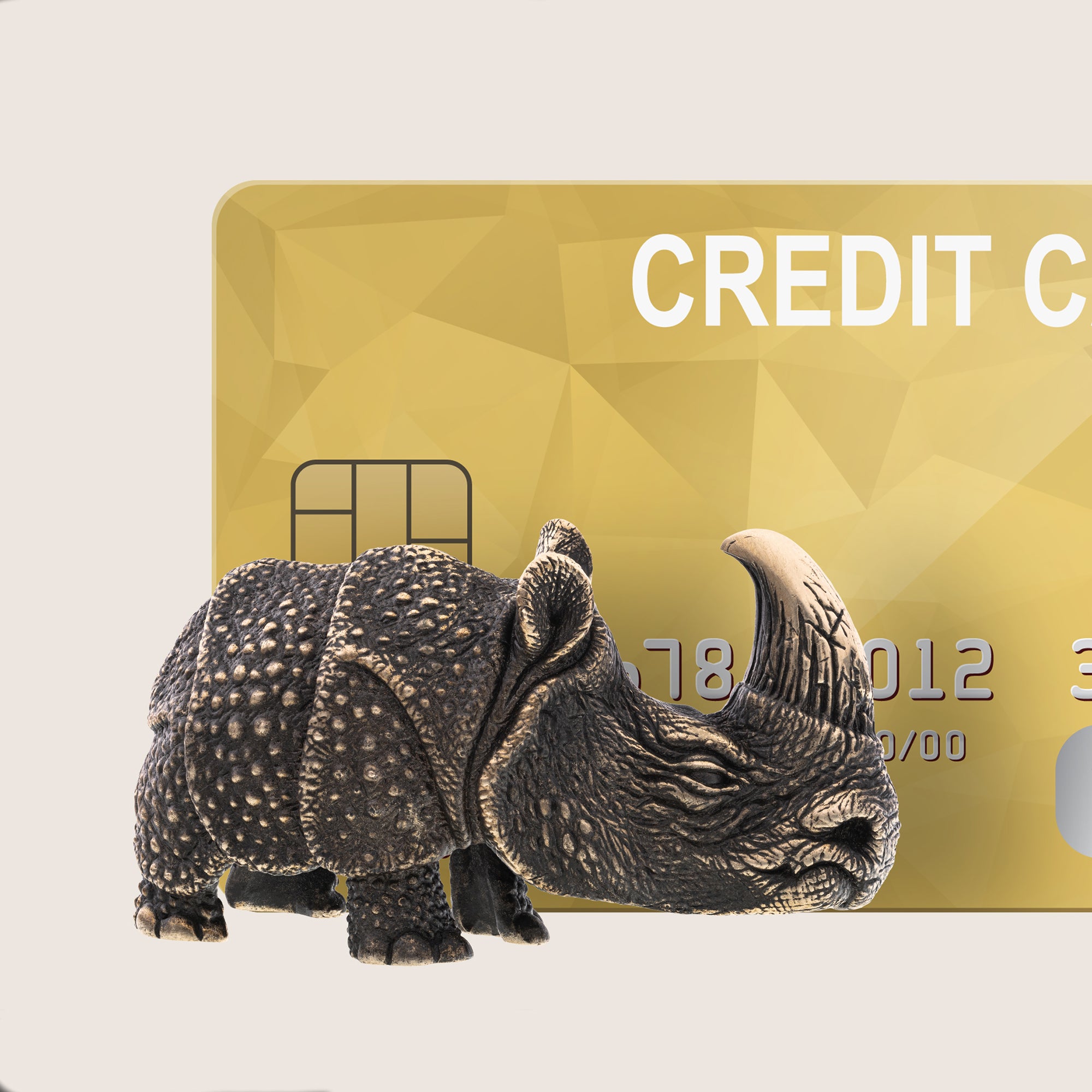 Rhino Bronze Figurine – Handmade Miniature Collectible Gift