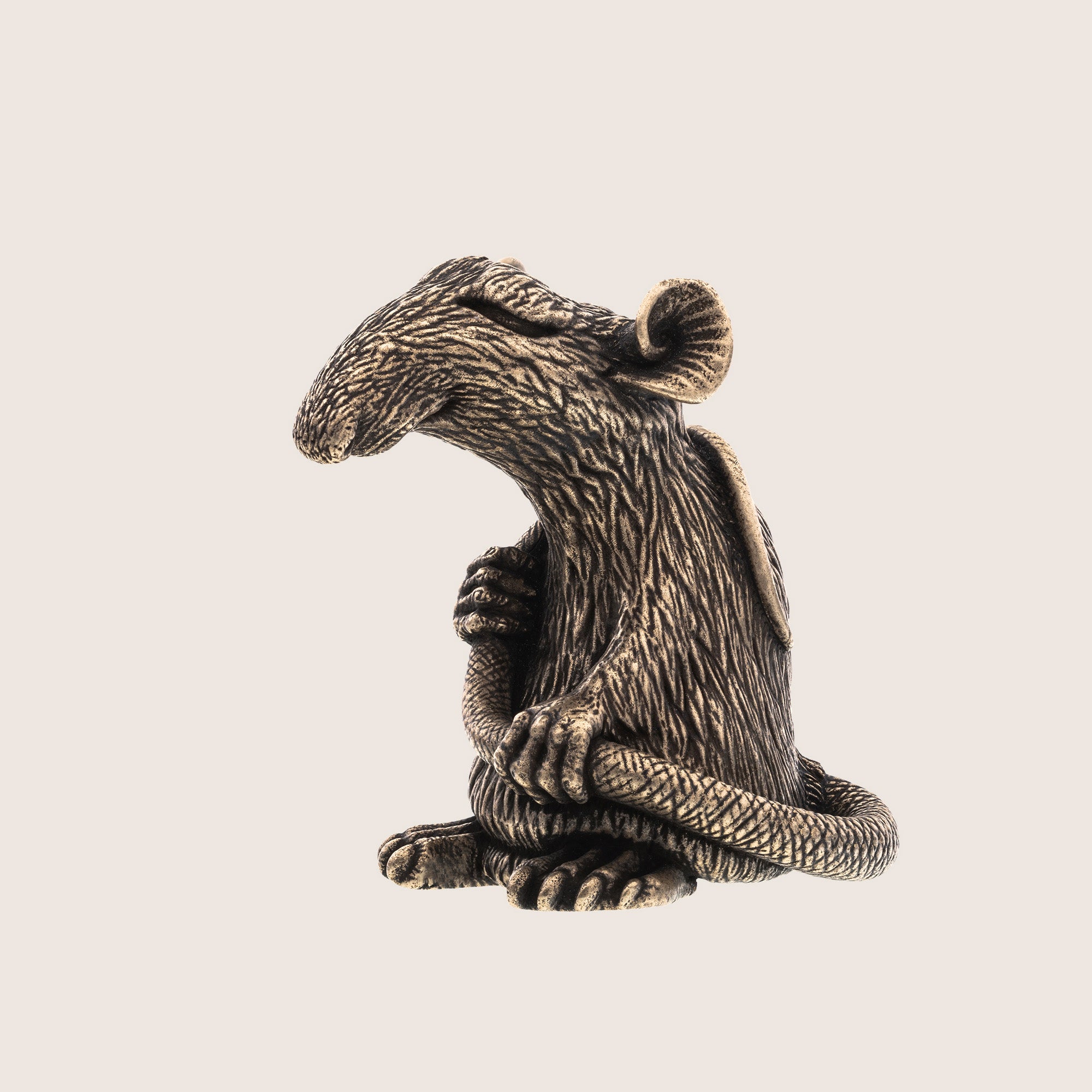 Rat Bronze Figurine – Handmade Miniature Collectible Gift