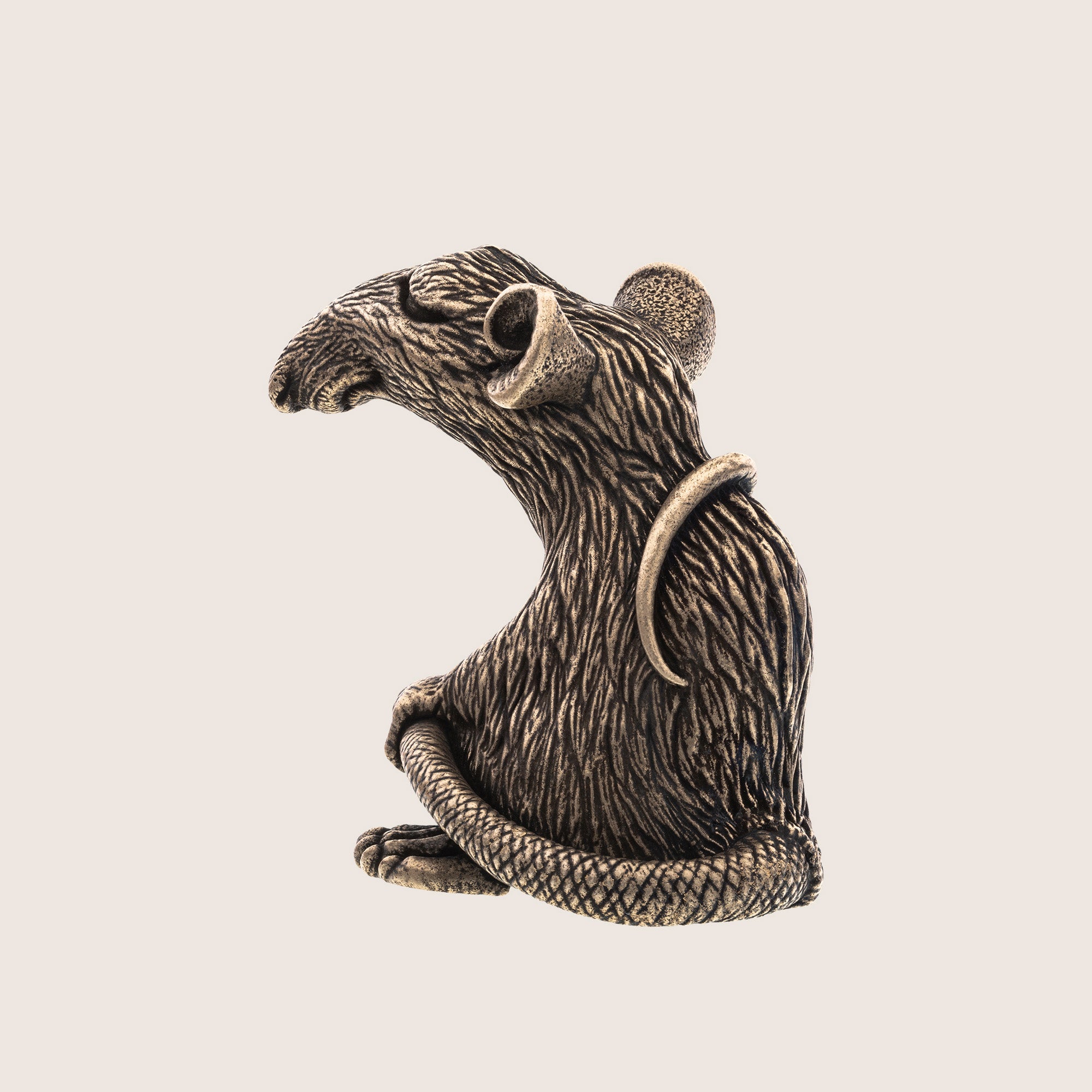 Rat Bronze Figurine – Handmade Miniature Collectible Gift