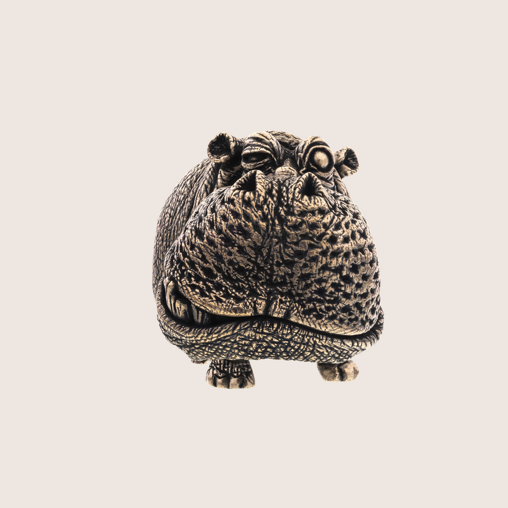 Hippopotamus Bronze Figurine – Miniature Handmade Wildlife Gift