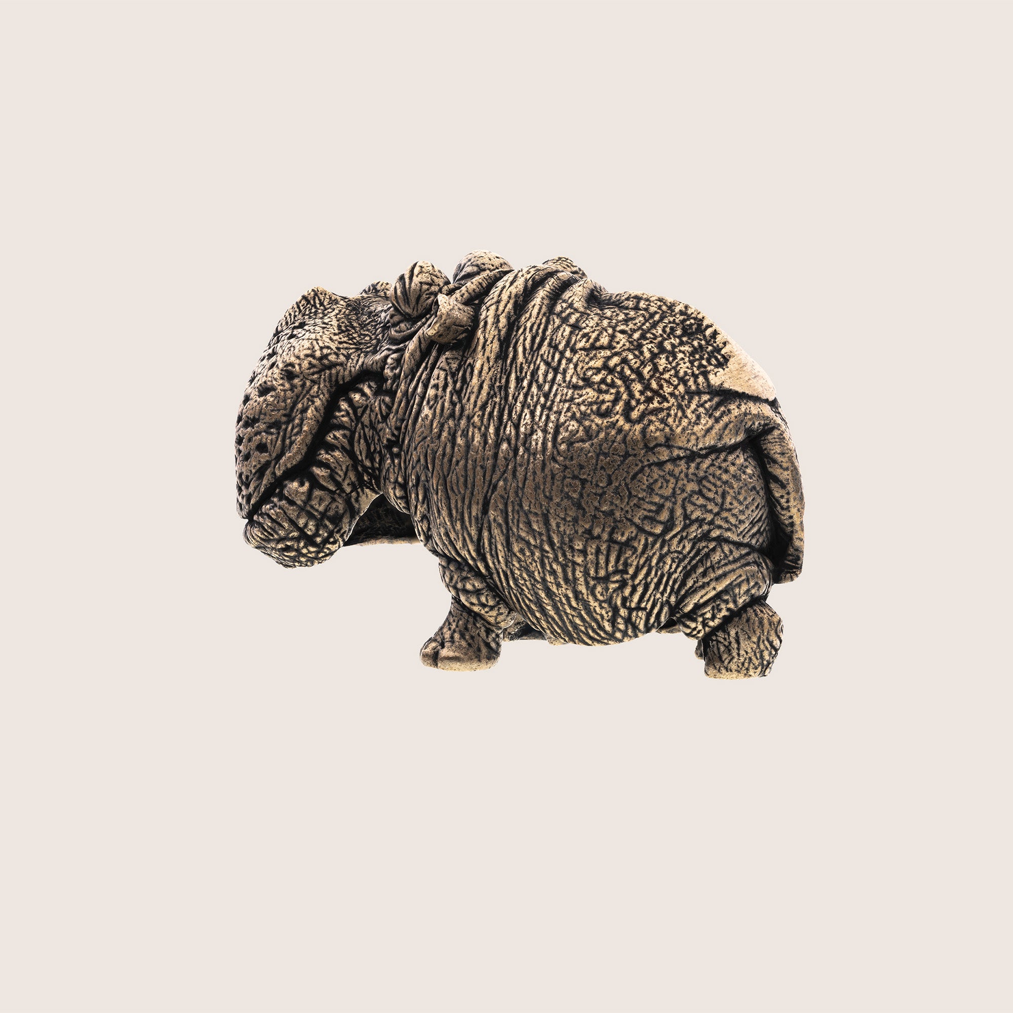 Hippopotamus Bronze Figurine – Miniature Handmade Wildlife Gift