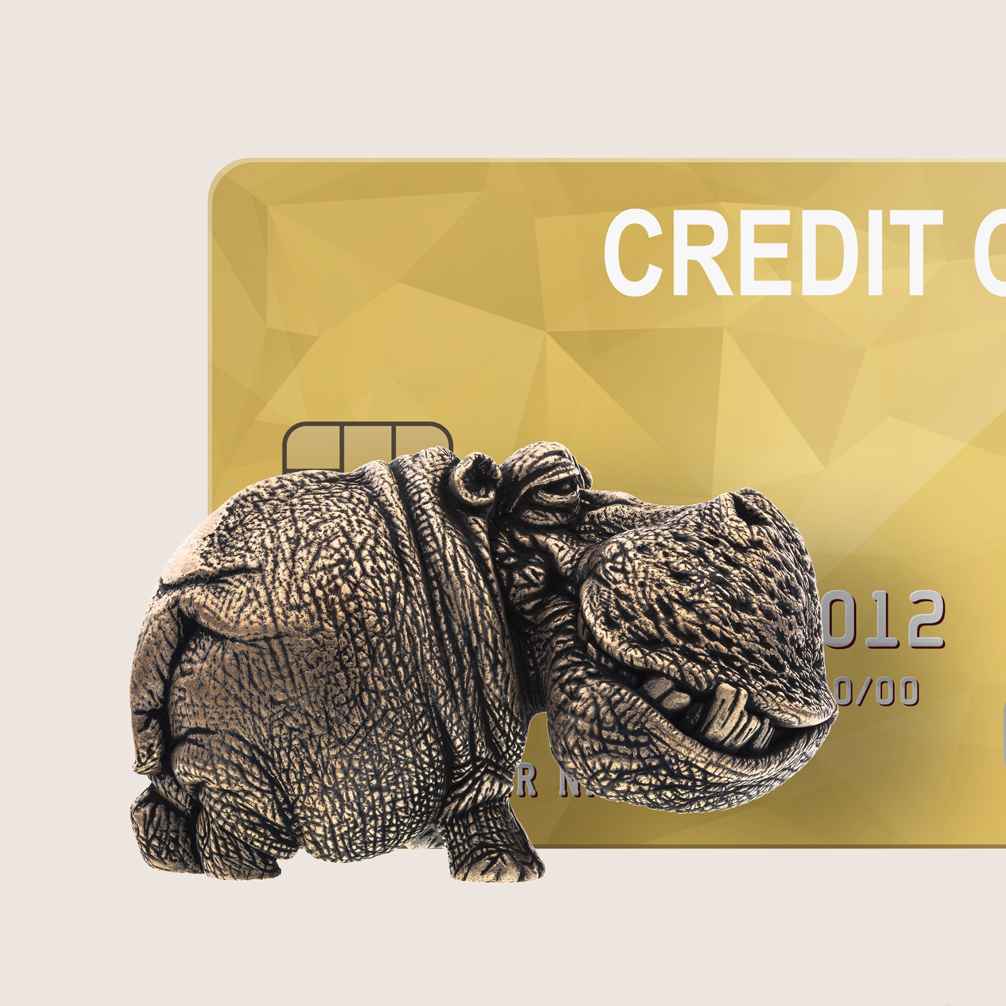 Hippopotamus Bronze Figurine – Miniature Handmade Wildlife Gift