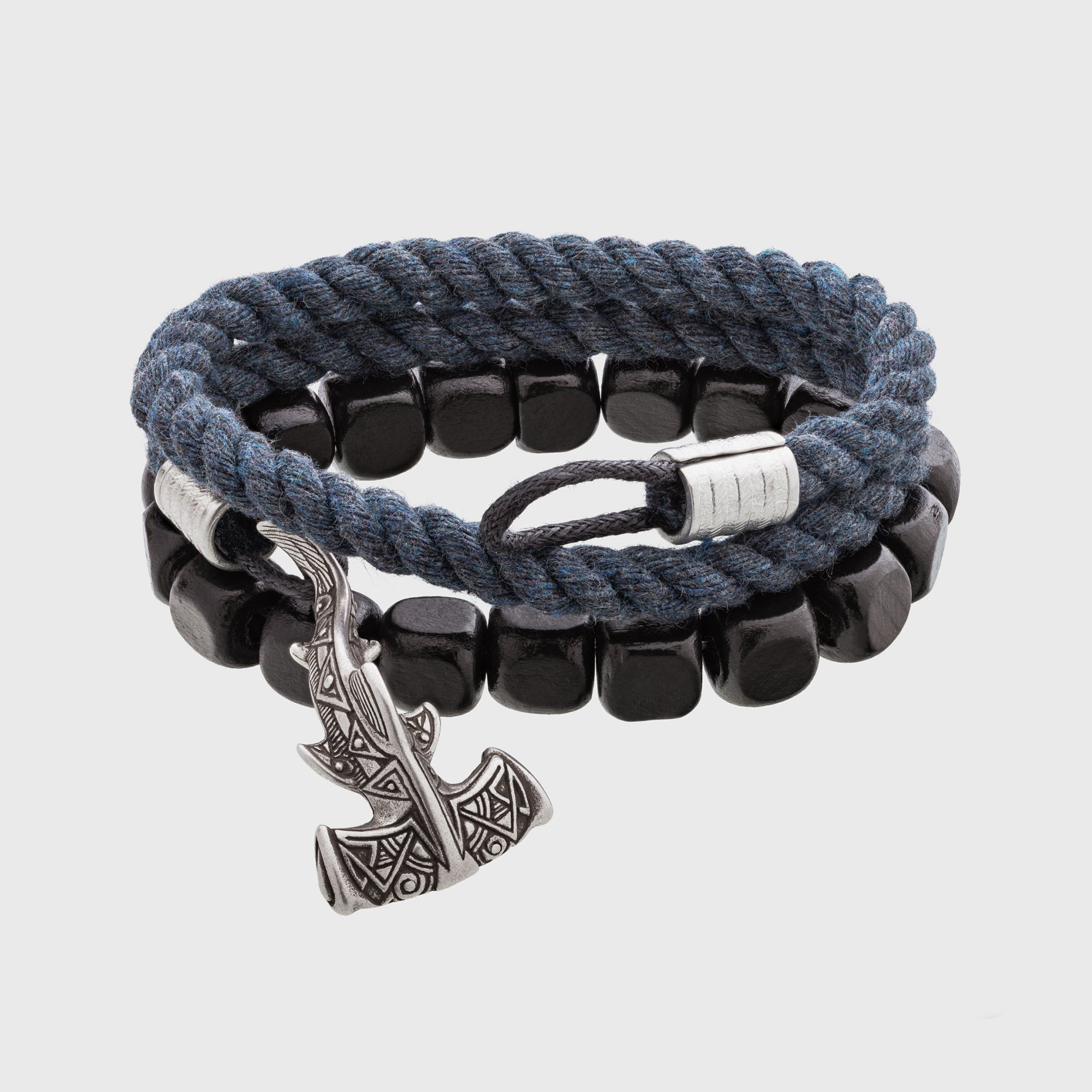 Hei Matau Fish Hook Bracelet Set – Cotton Cord & Wooden Bead Bracelets