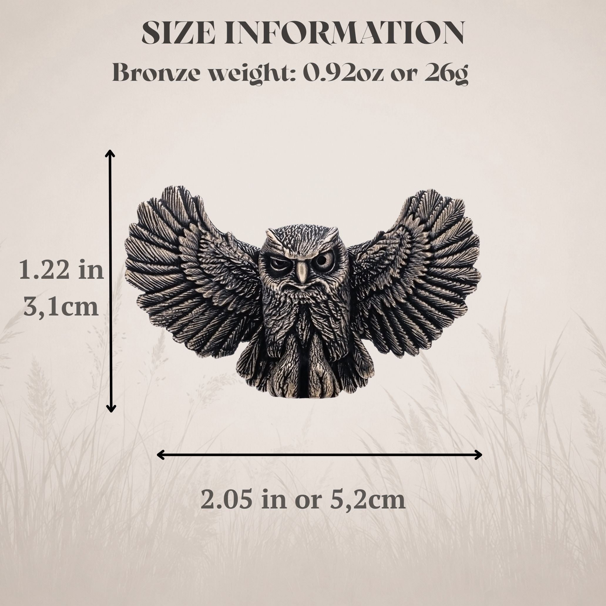 Bronze Owl Figurine – Miniature Desk Decor & Collectible