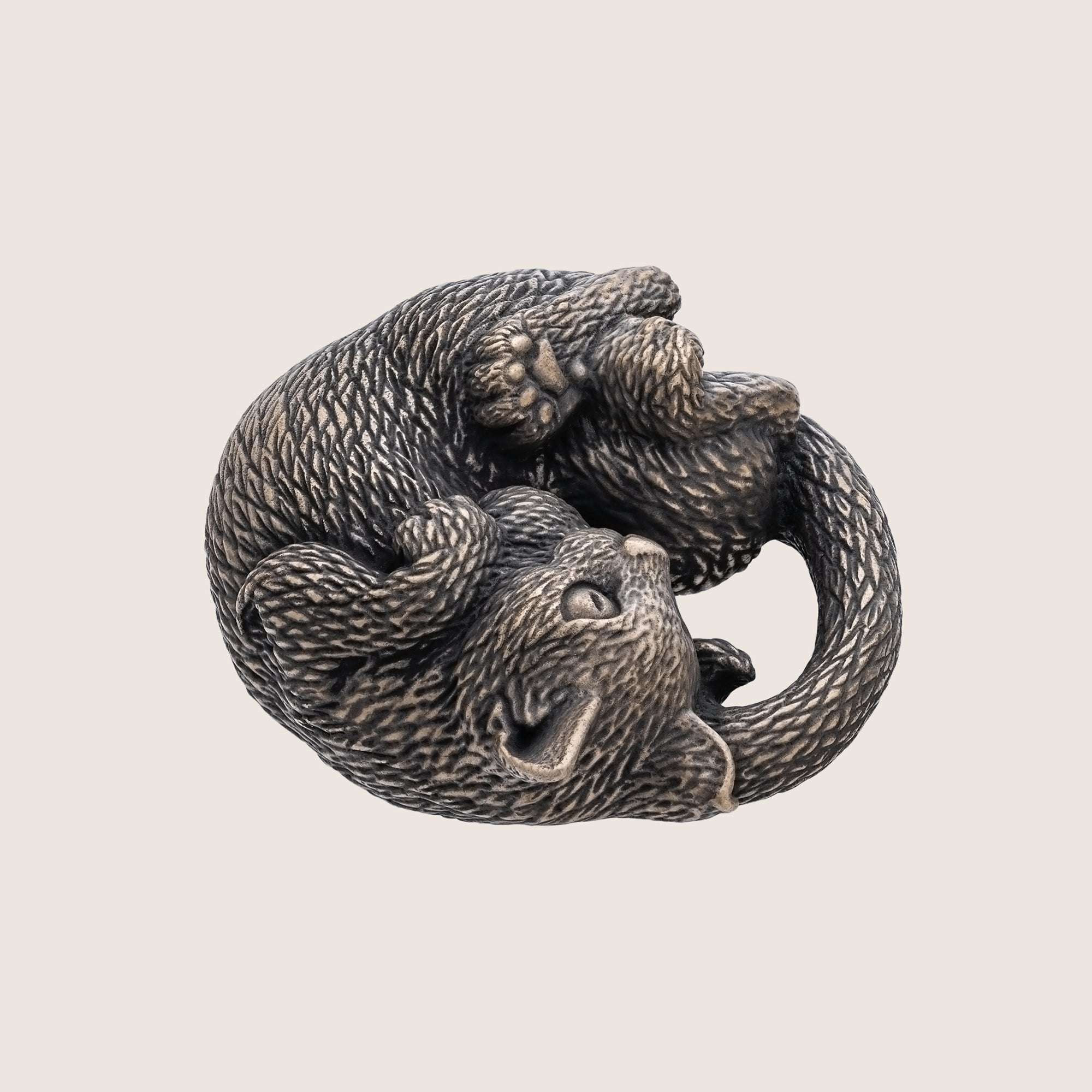Cat Bronze Miniature – Handmade Figurine & Wearable Pendant
