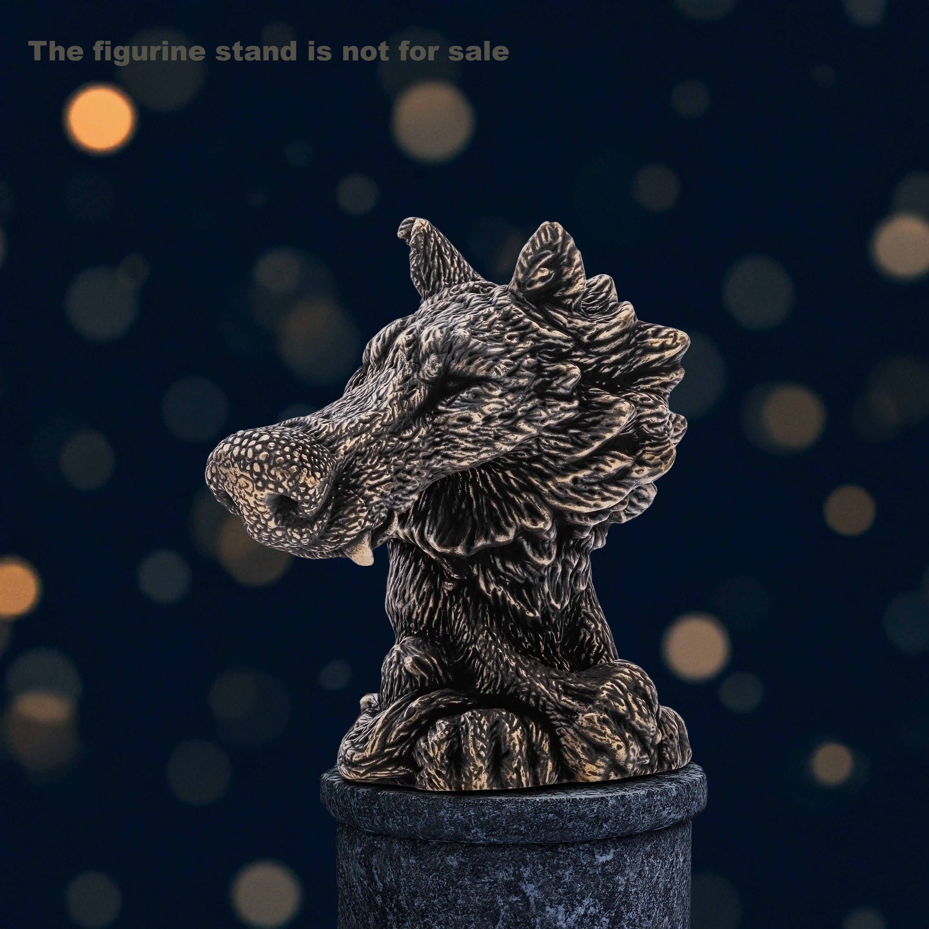 Wolf Bronze Figurine – Handcrafted Miniature Wildlife Statuette