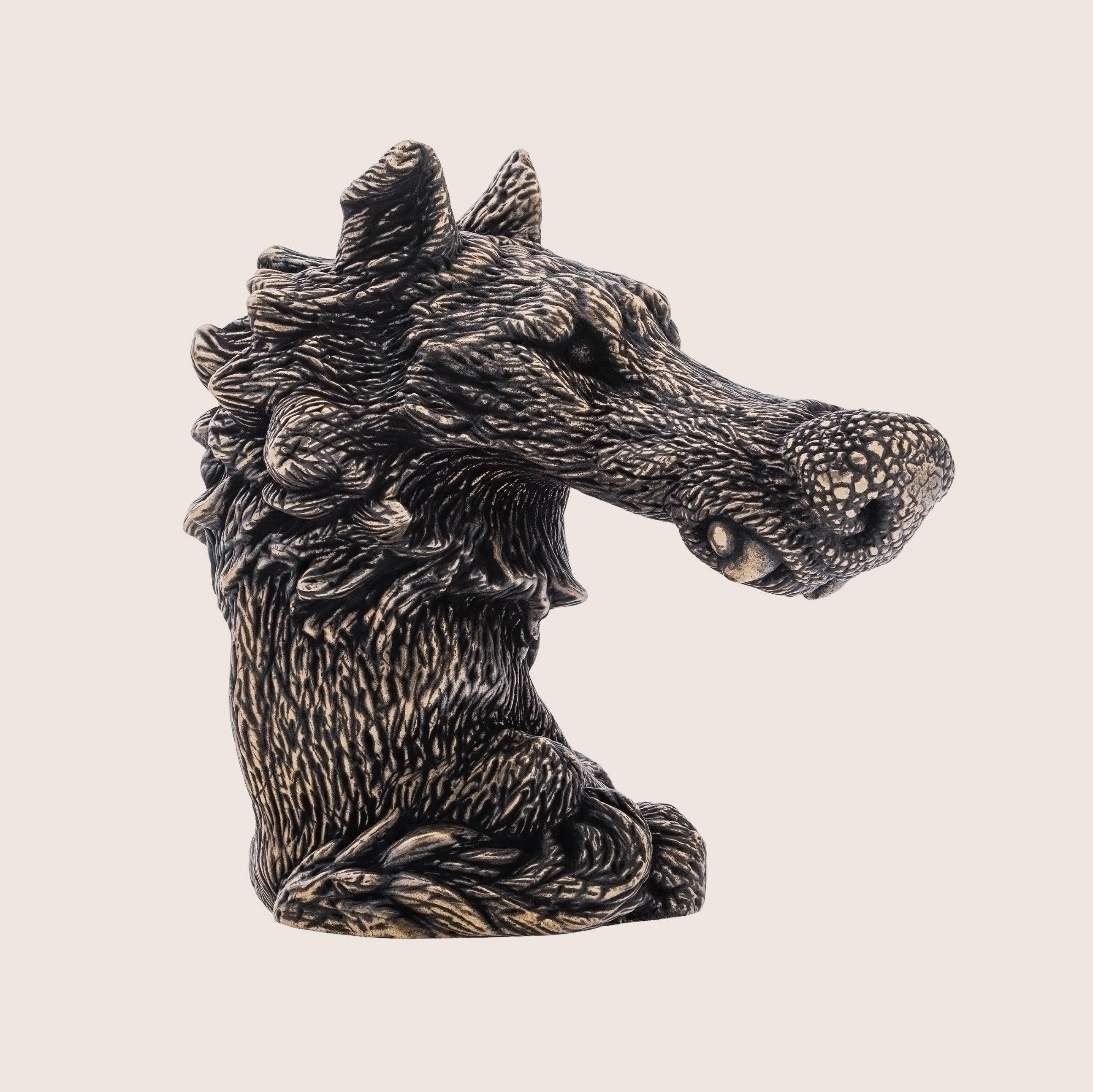 Wolf Bronze Figurine – Handcrafted Miniature Wildlife Statuette