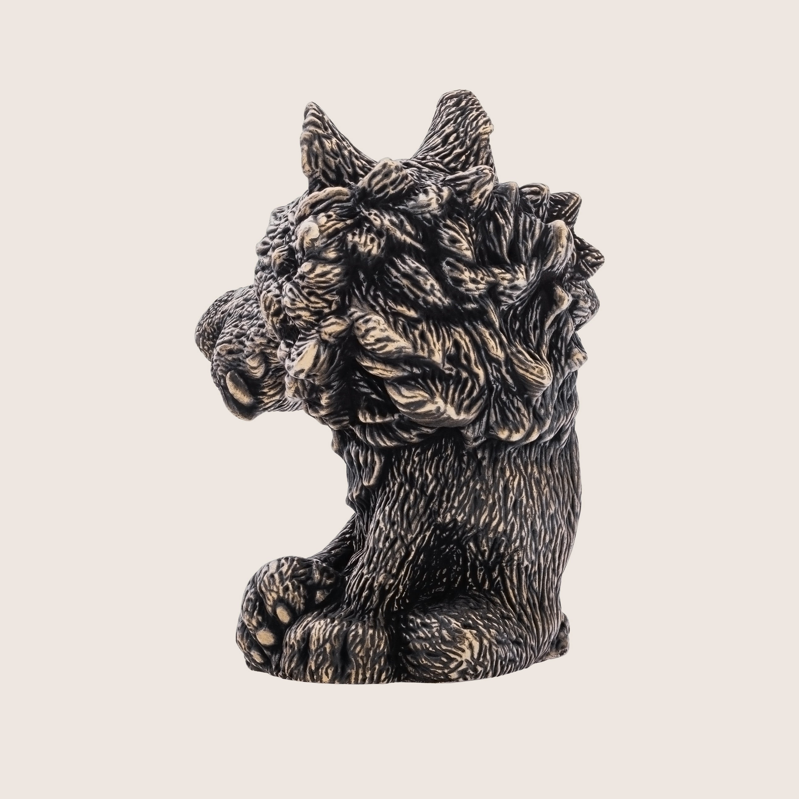 Wolf Bronze Figurine – Handcrafted Miniature Wildlife Statuette