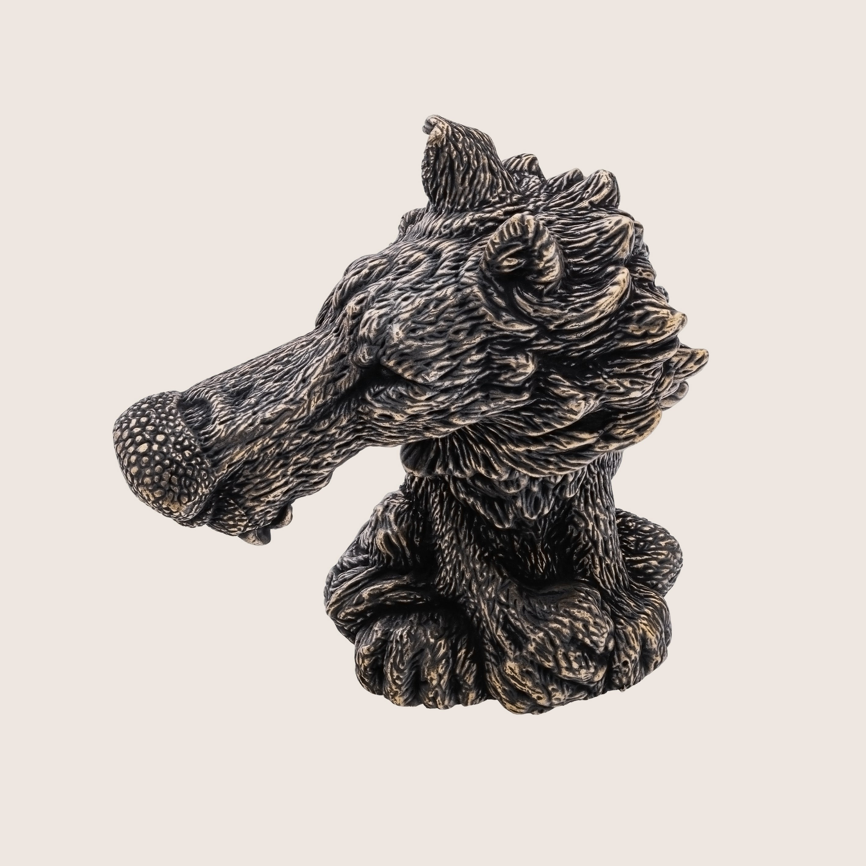 Wolf Bronze Figurine – Handcrafted Miniature Wildlife Statuette