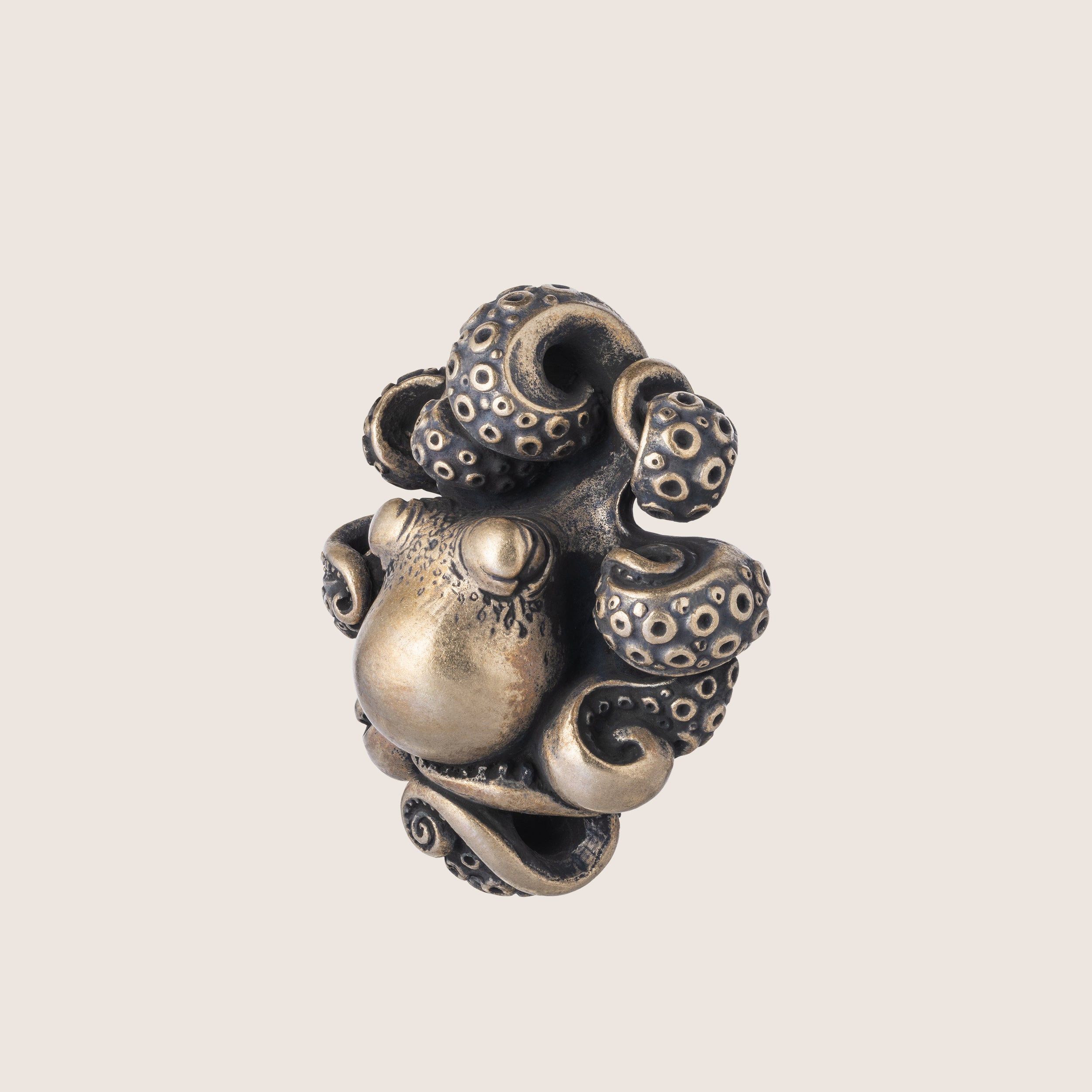 Octopus Bronze Miniature – Handmade Figurine & Wearable Pendant