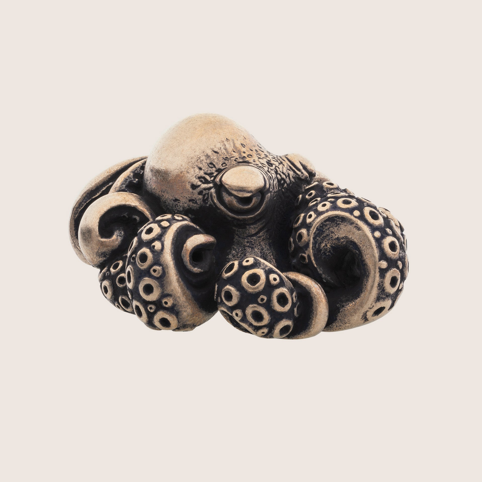 Octopus Bronze Miniature – Handmade Figurine & Wearable Pendant