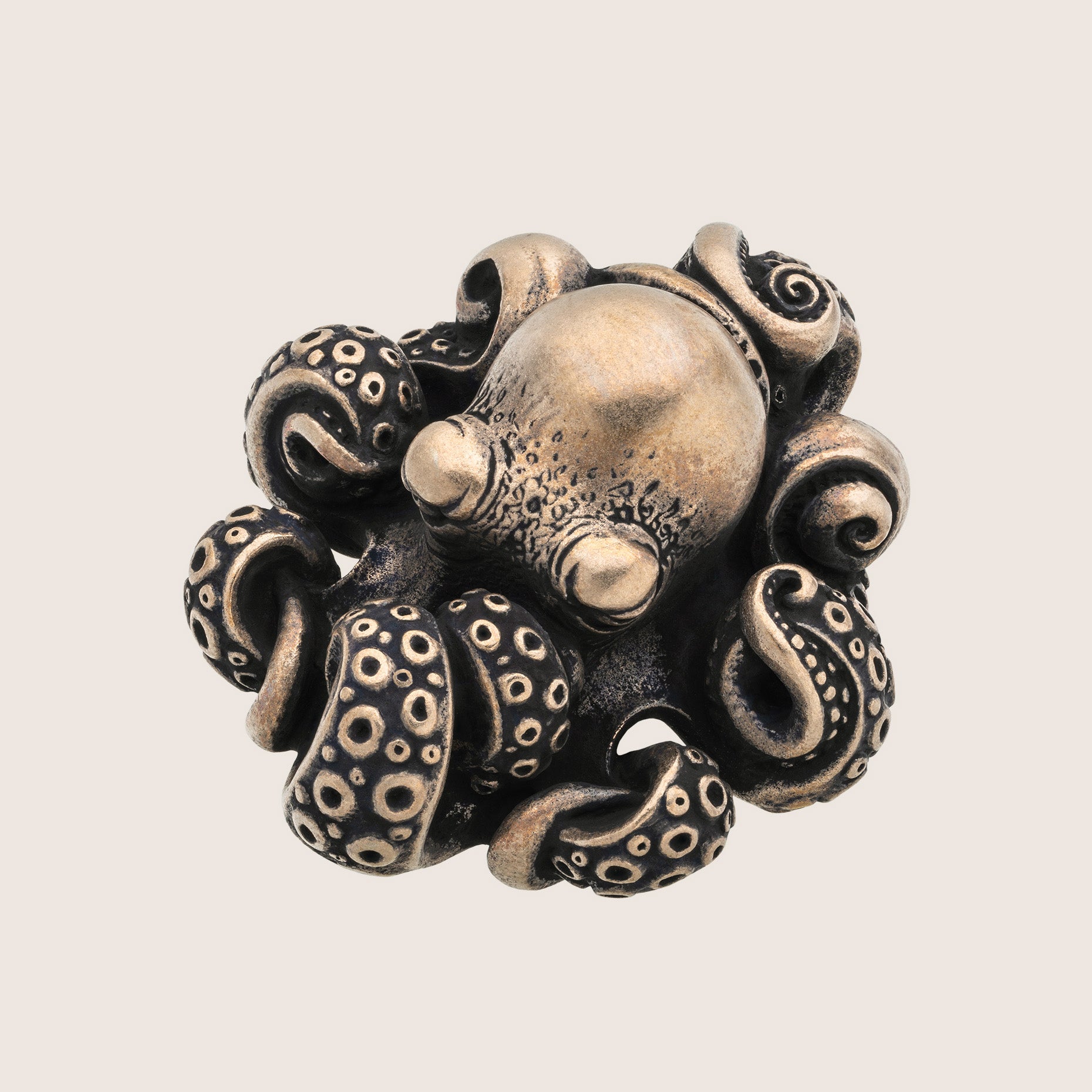 Octopus Bronze Miniature – Handmade Figurine & Wearable Pendant