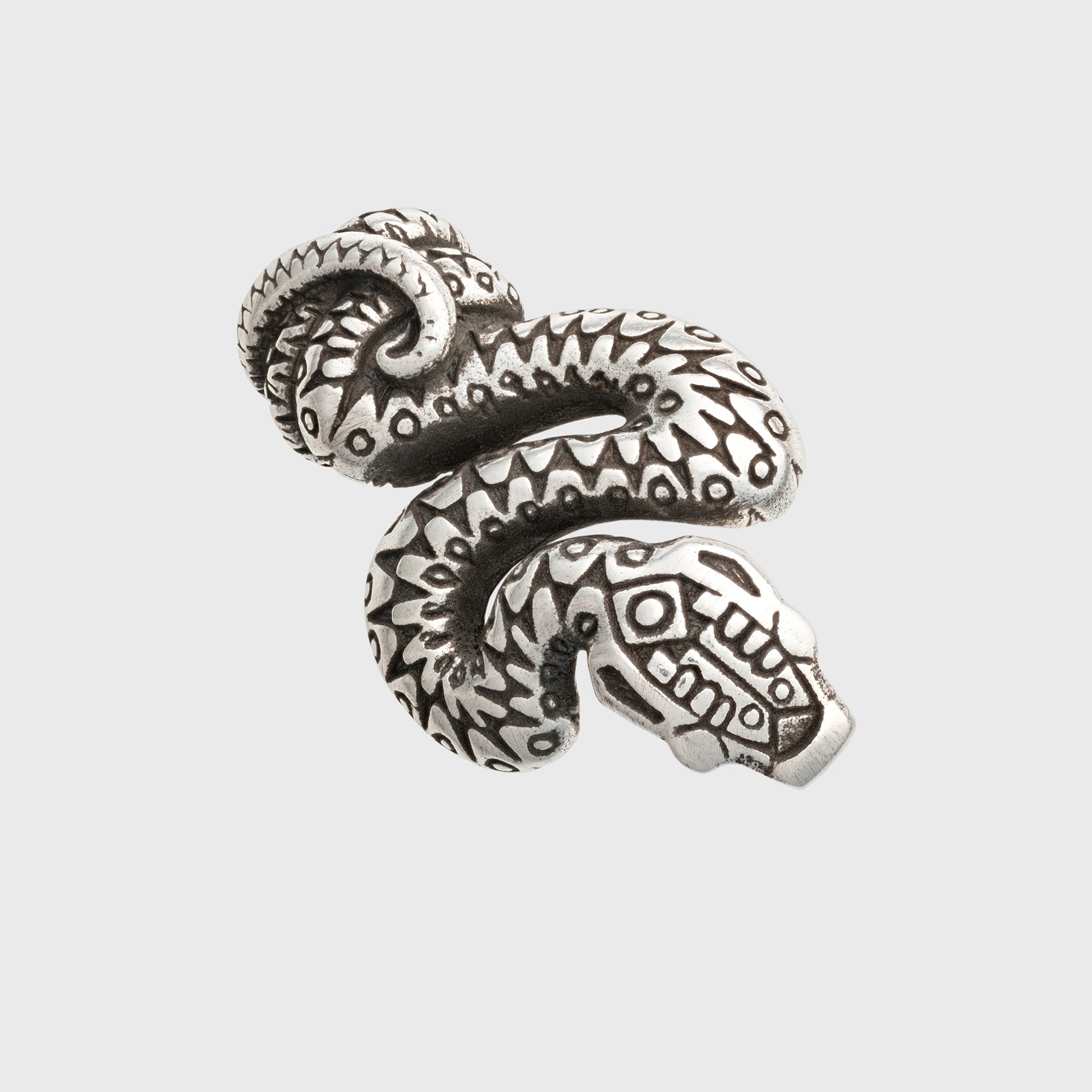 Snake Sterling Silver Pendant – Tribal Symbolic Jewelry