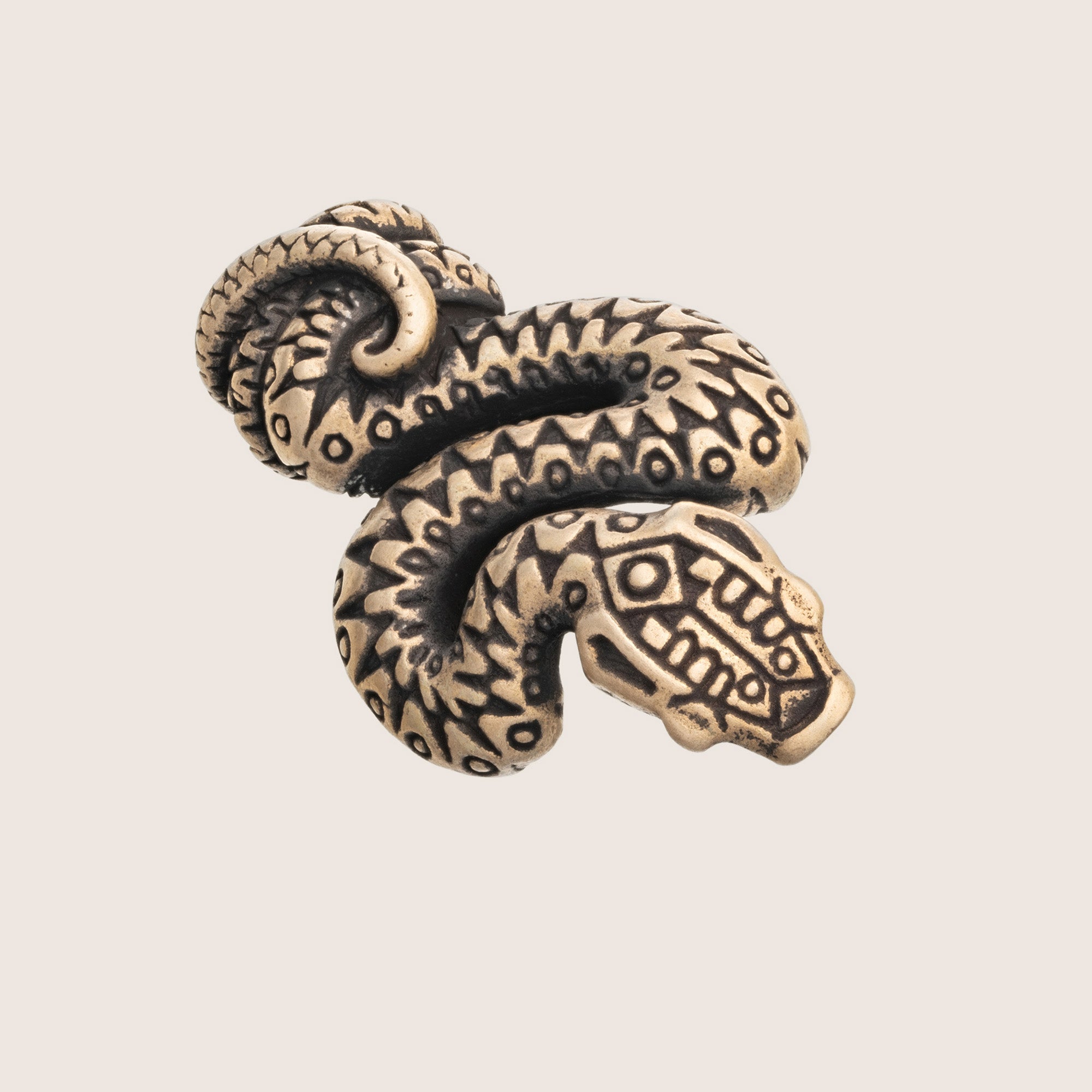 Snake Bronze Pendant – Tribal Symbolic Jewelry