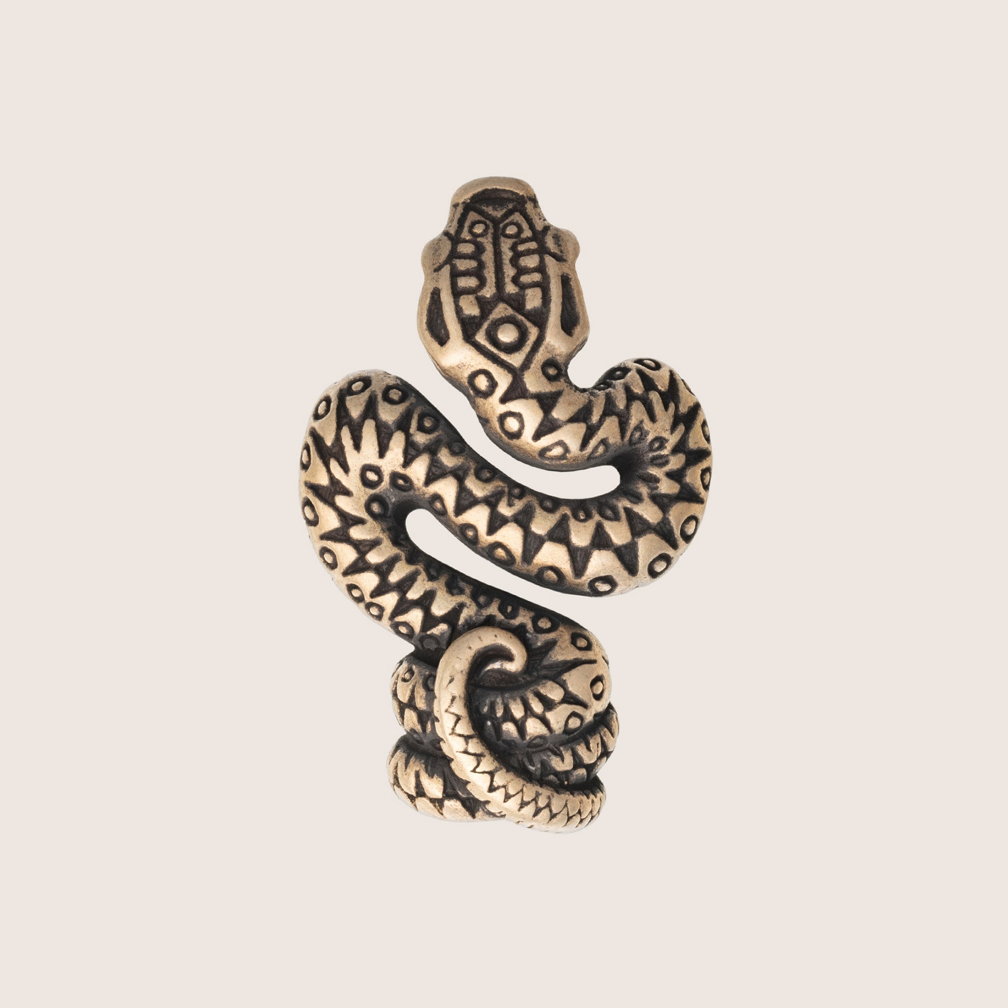 Snake Bronze Pendant – Tribal Symbolic Jewelry