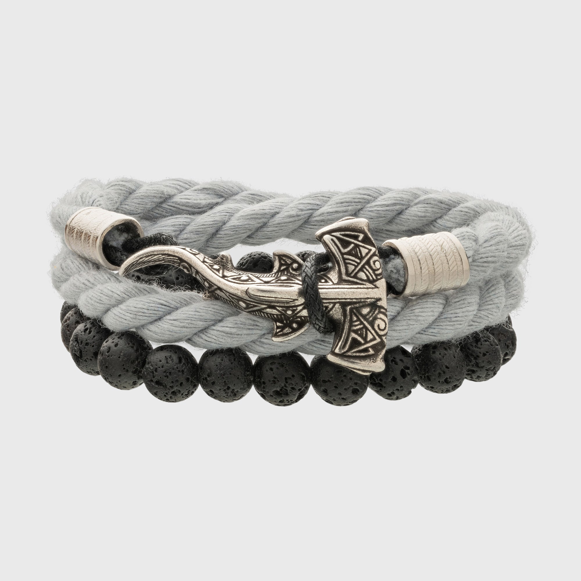 Hammerhead Shark & Lava Beads Bracelet Set – Handmade Ocean Tribal Jewelry