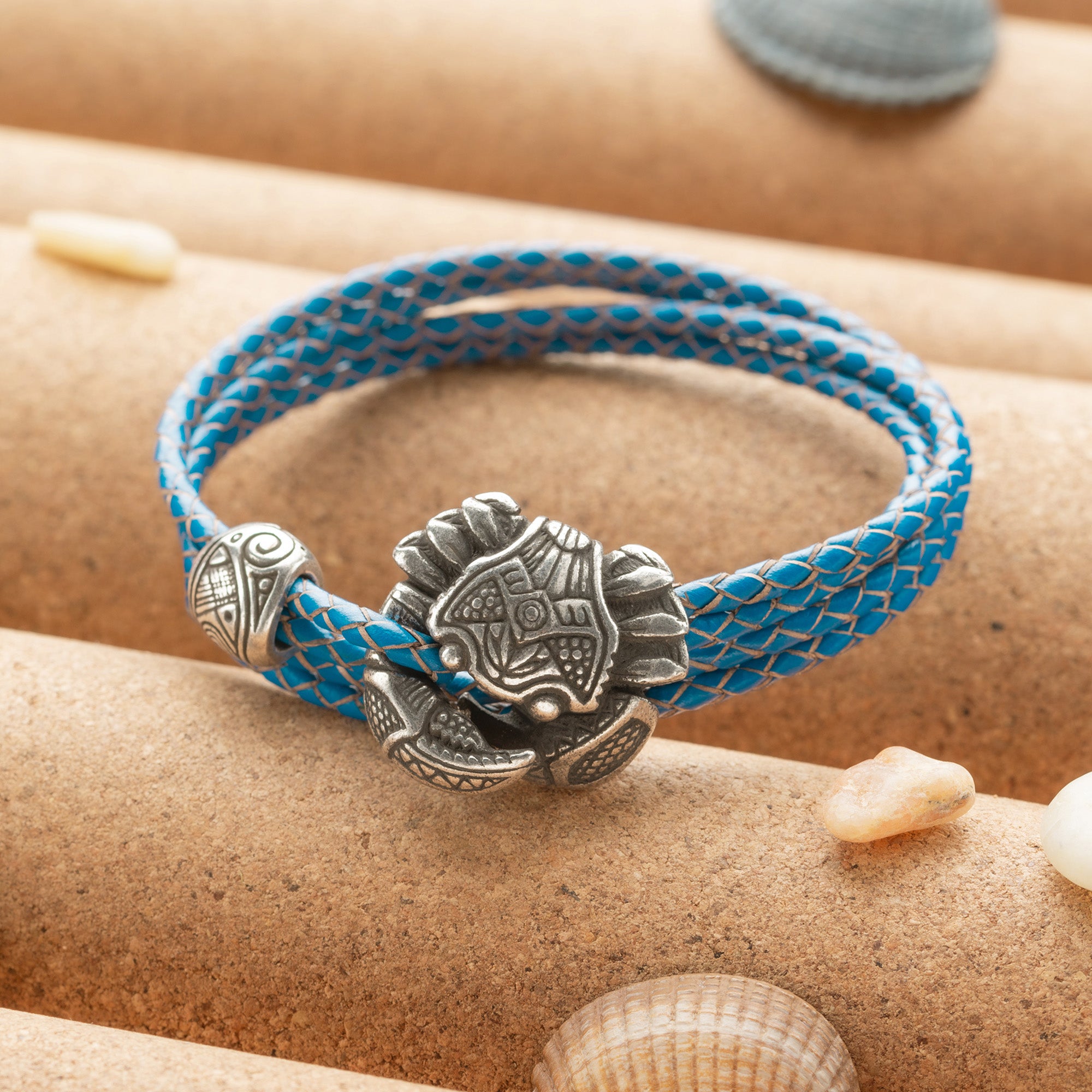 en:#color_blue braided cord / Silver plated bronze|de:#farbe_blaue geflochtene Kordel / Versilberte Bronze|fr:#couleur_cordon tressé bleu / Bronze argenté