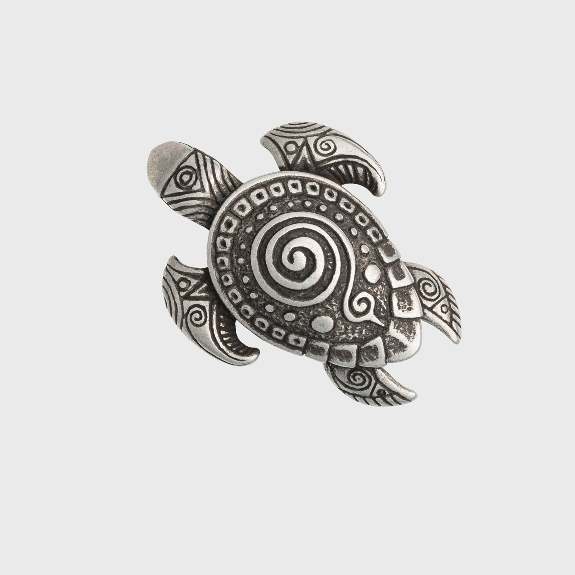 Turtle Silver-plated Bronze Pendant – Handmade Ocean-Inspired Tribal Jewelry