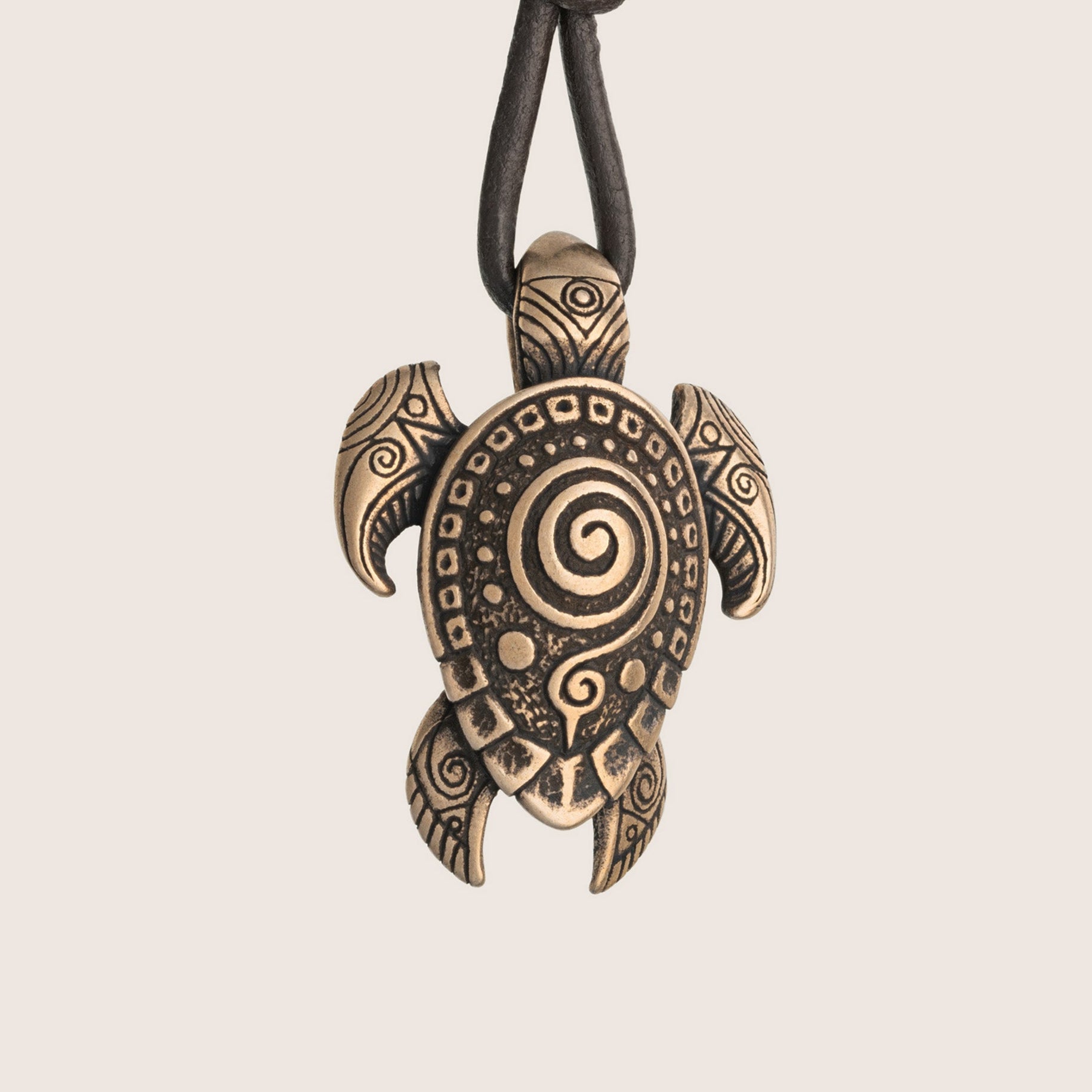 Turtle Bronze Pendant – Handmade Ocean-Inspired Tribal Jewelry