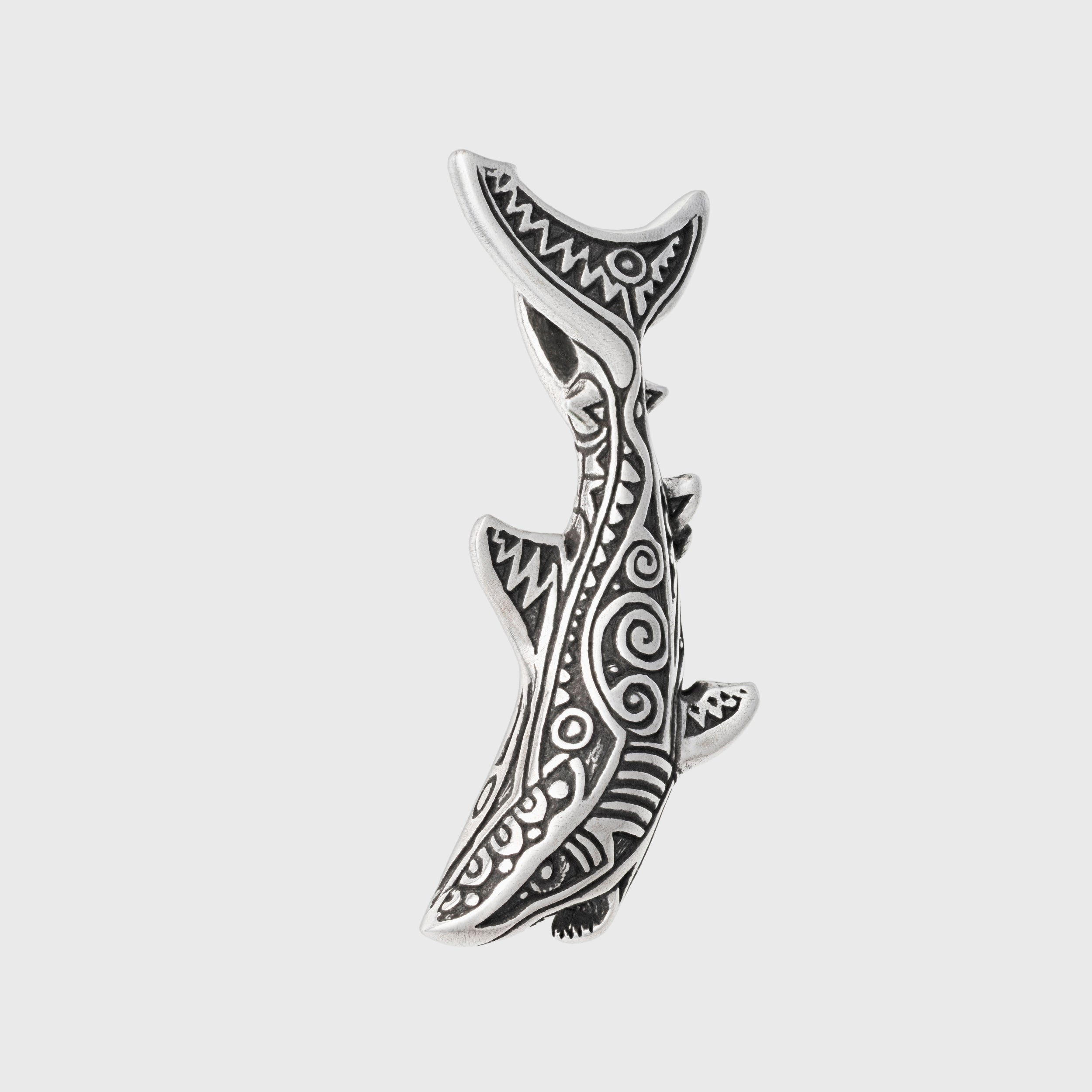 Great White Shark Pendant – Sterling Silver Ocean Totem Jewelry
