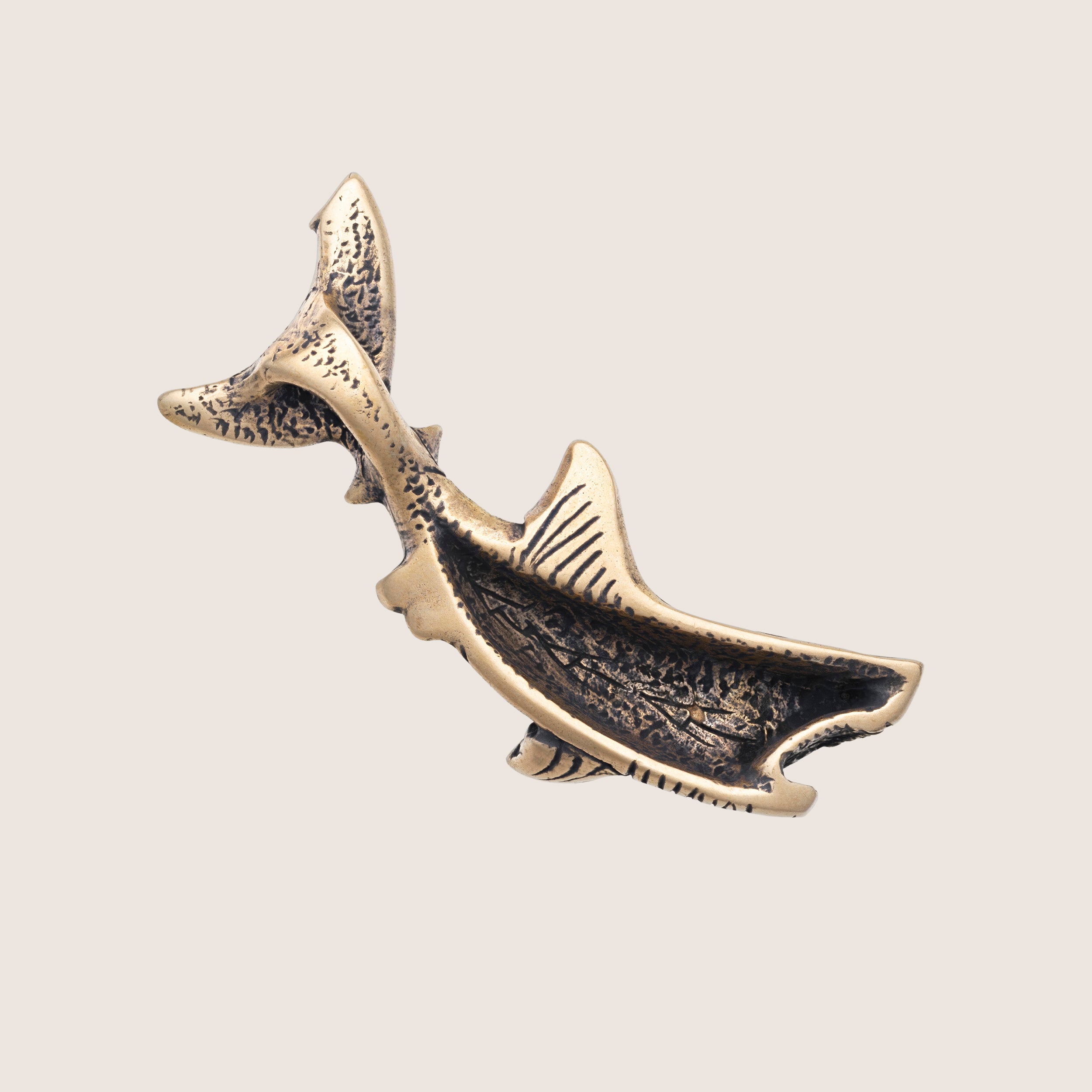 Great White Shark Pendant – Bronze Ocean Totem Jewelry