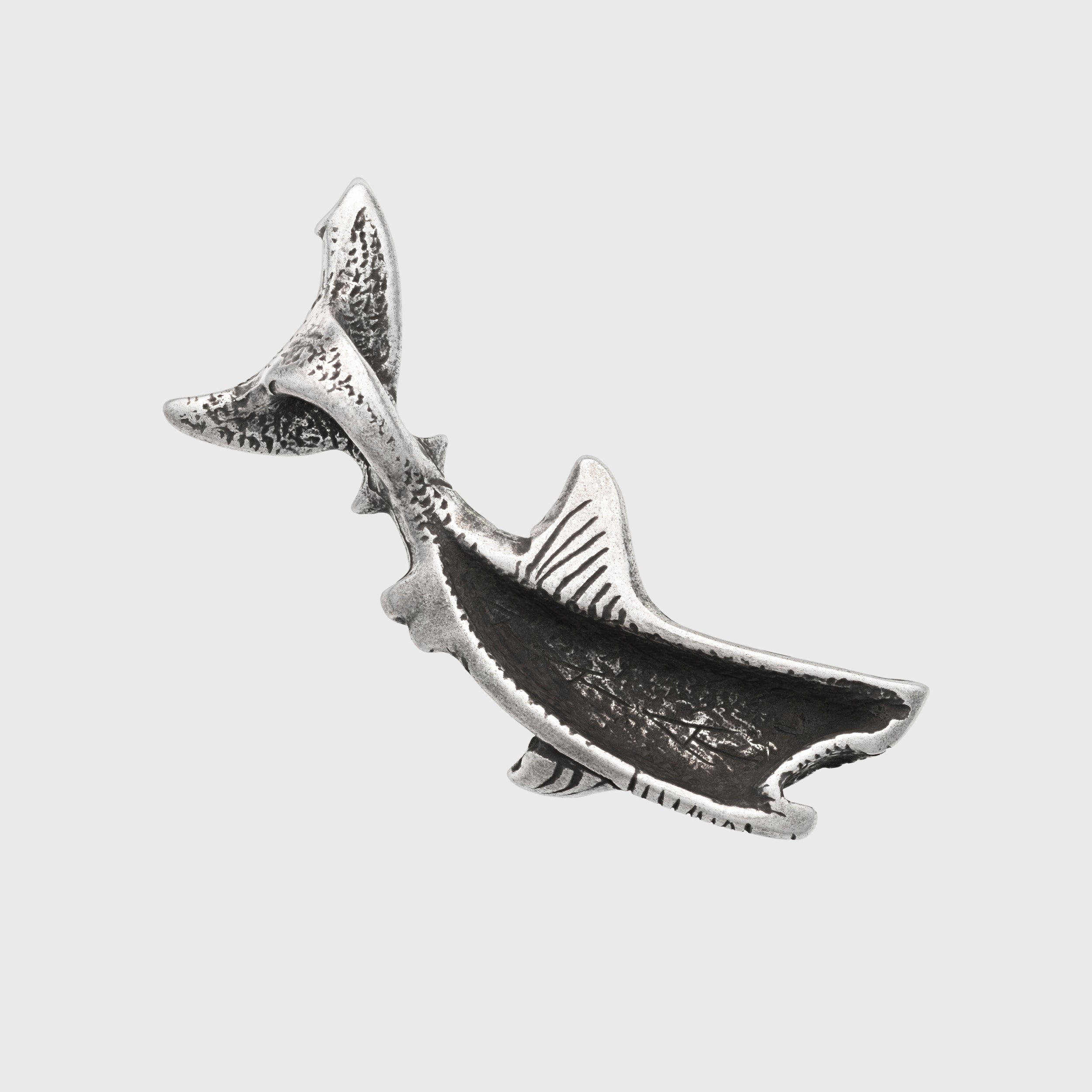 Great White Shark Pendant – Silver-plated Bronze Ocean Totem Jewelry