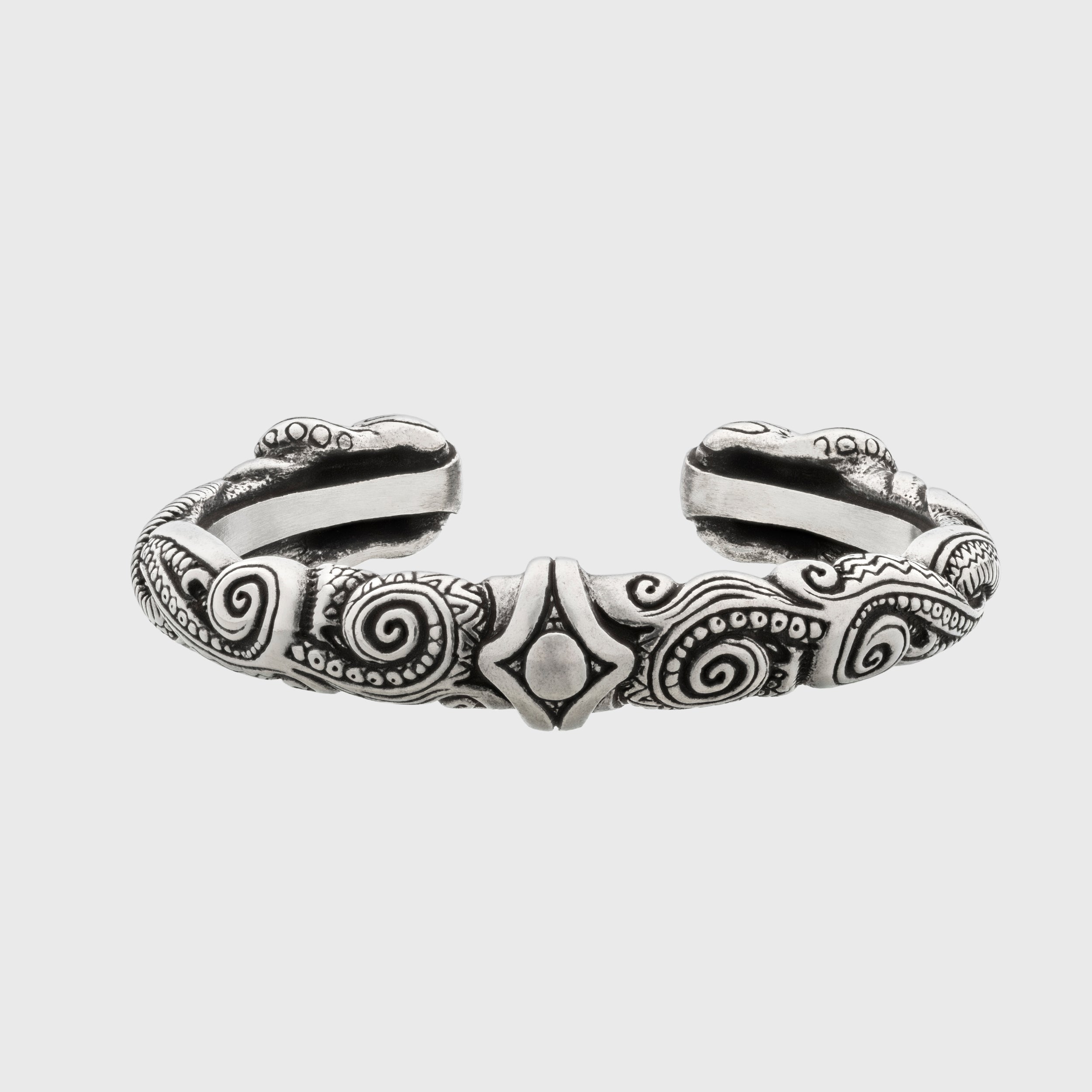 Tribal Octopus Bracelet – Adjustable Maori Pewter Cuff