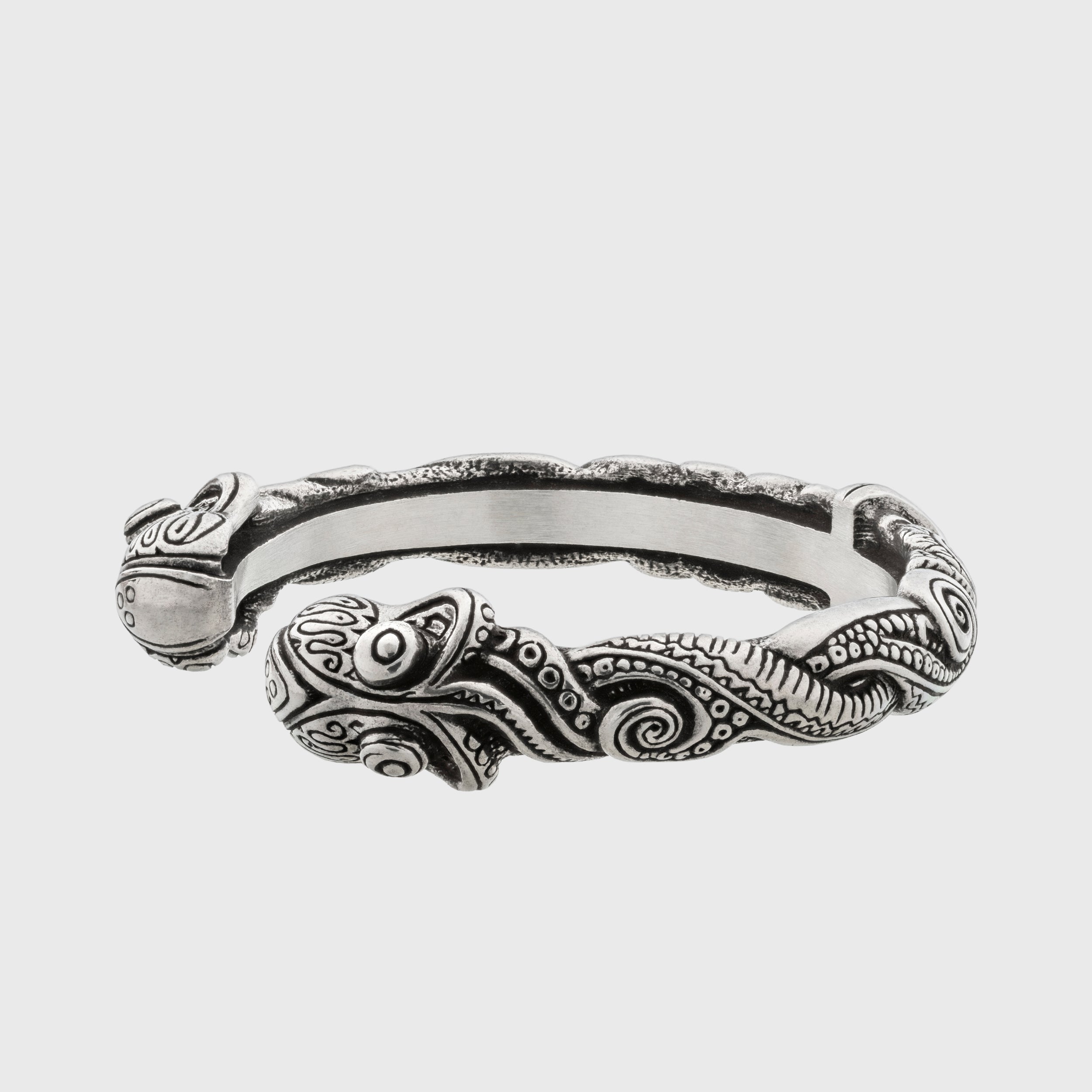 Tribal Octopus Bracelet – Adjustable Maori Pewter Cuff