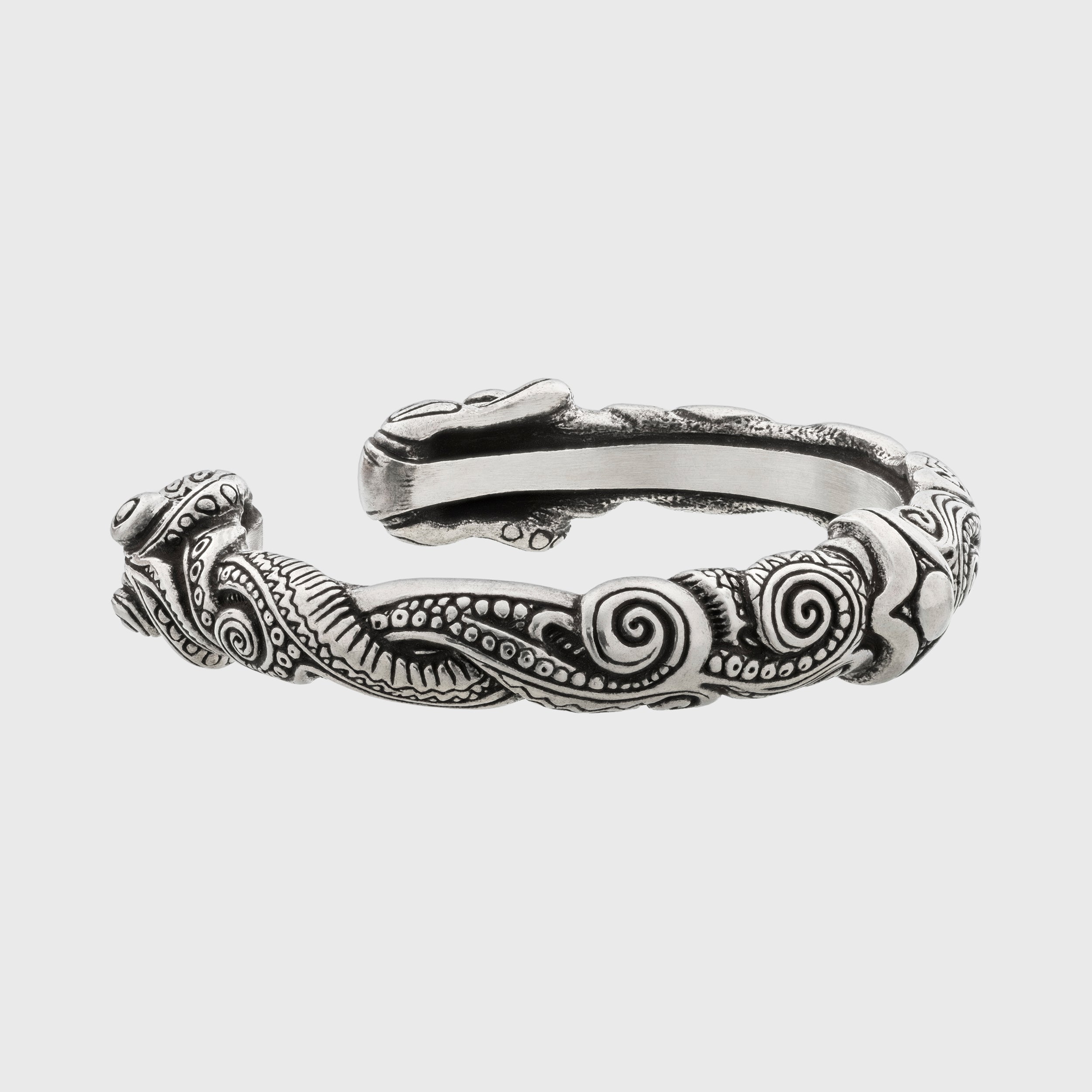 Tribal Octopus Bracelet – Adjustable Maori Pewter Cuff