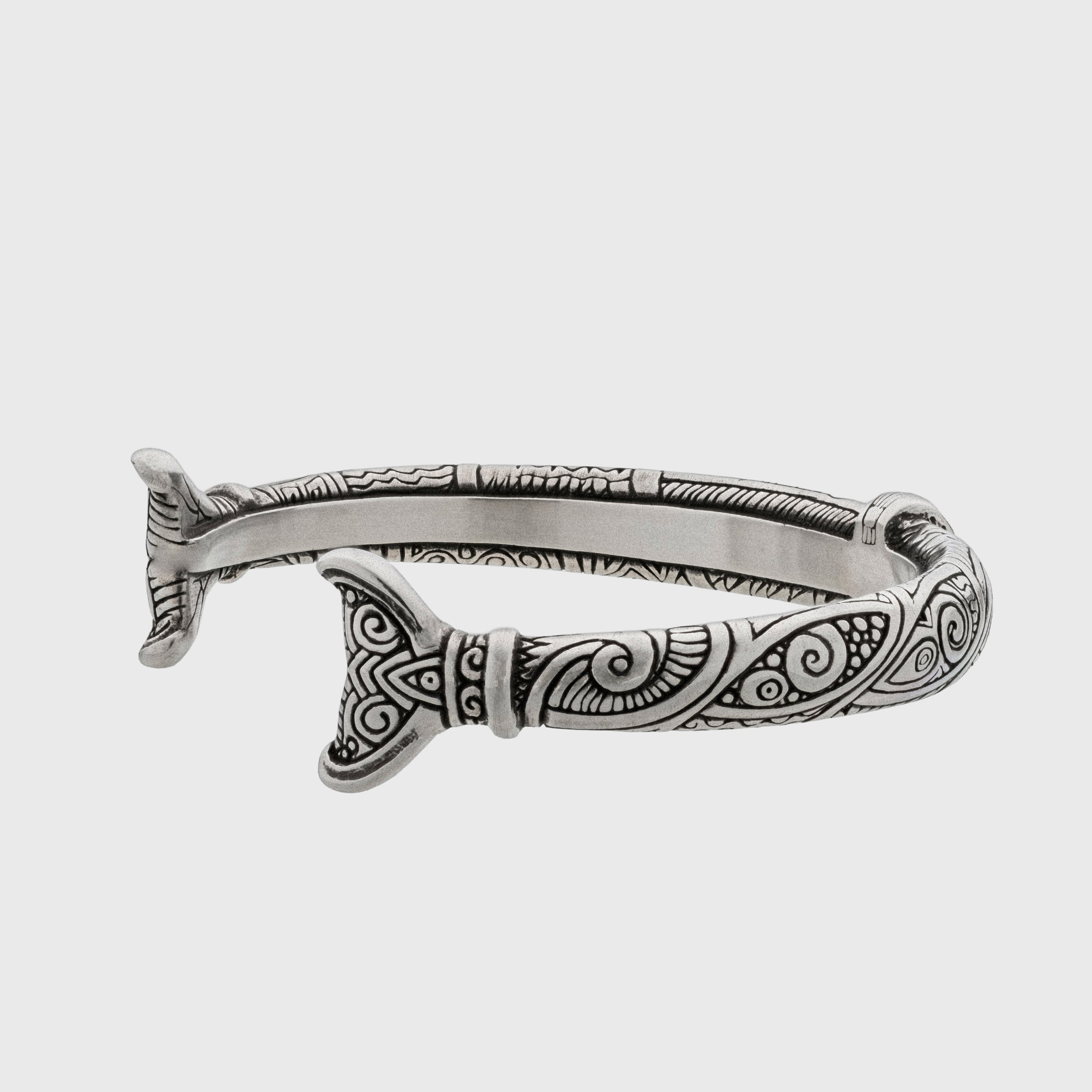 Whale Tail Pewter Cuff – Adjustable Maori Ocean Symbol Bracelet