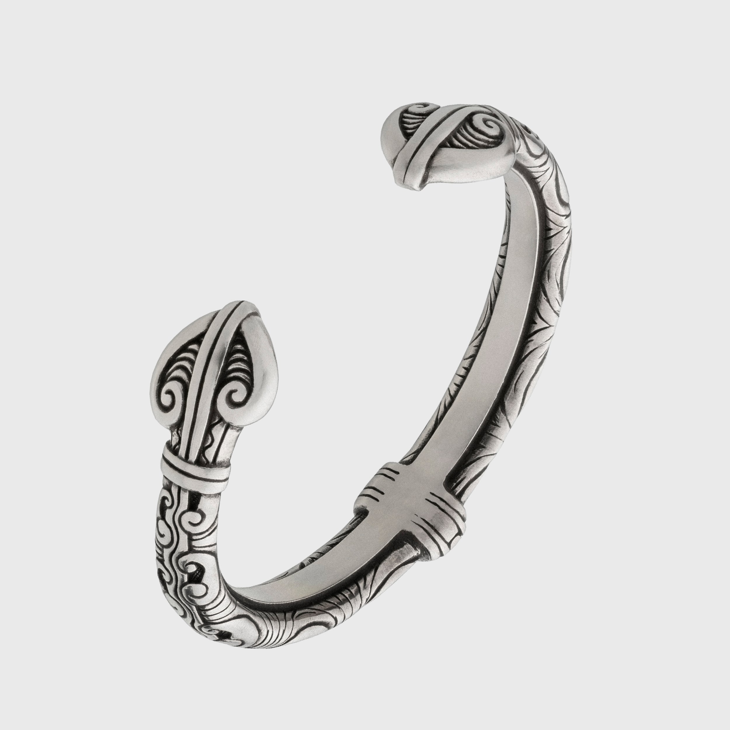 Maori Koru Pewter Bracelet – Adjustable Tribal Ocean Cuff Gift
