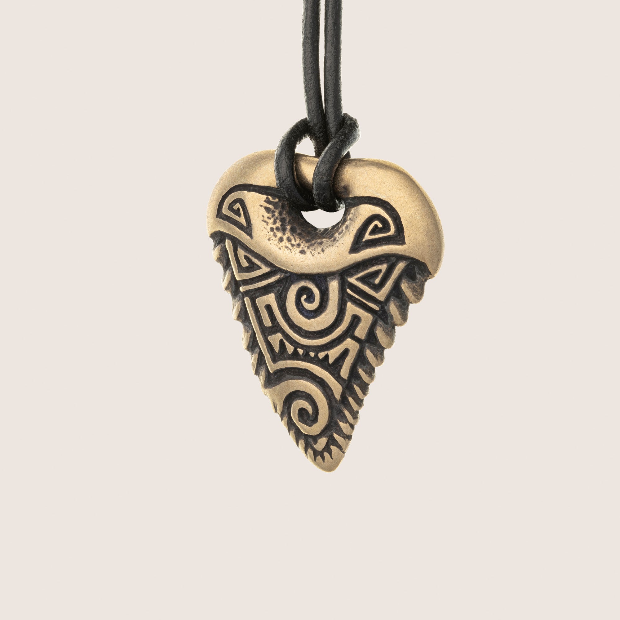 Shark Tooth Bronze Pendant – Ocean Tribal Necklace