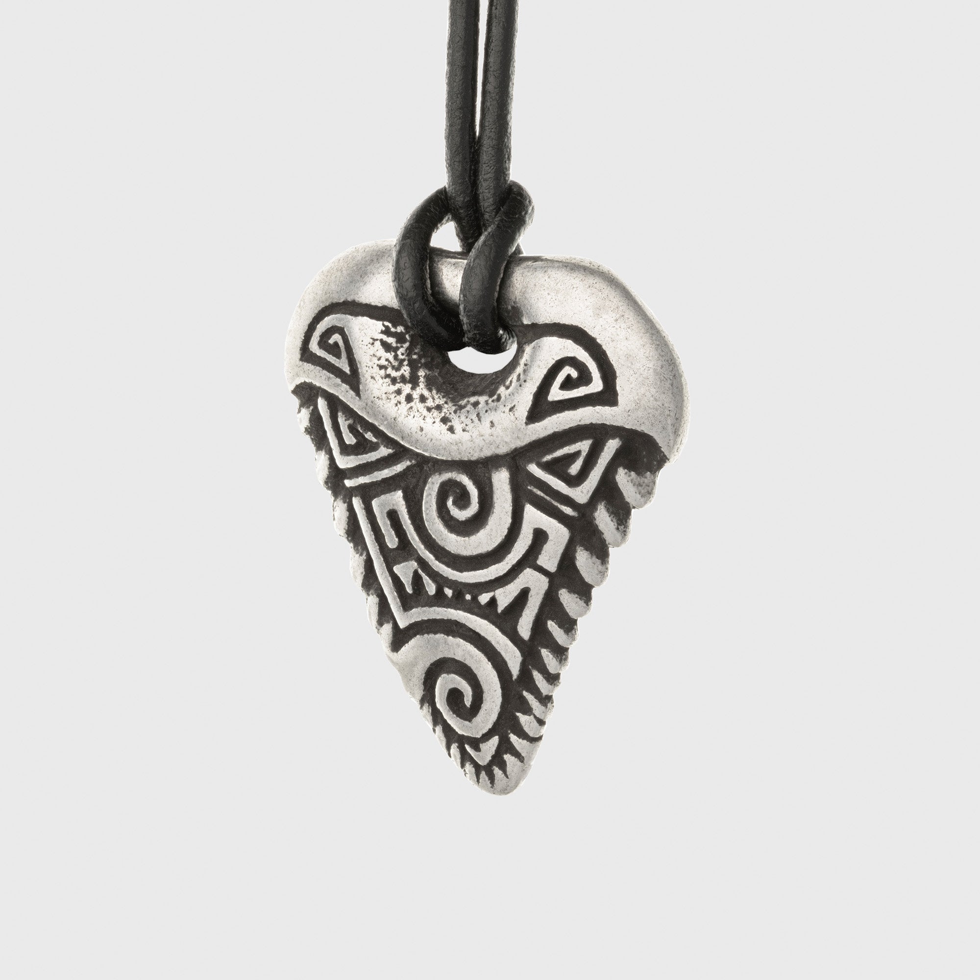 Shark Tooth Silver-plated Bronze Pendant – Handmade Tribal Jewelry