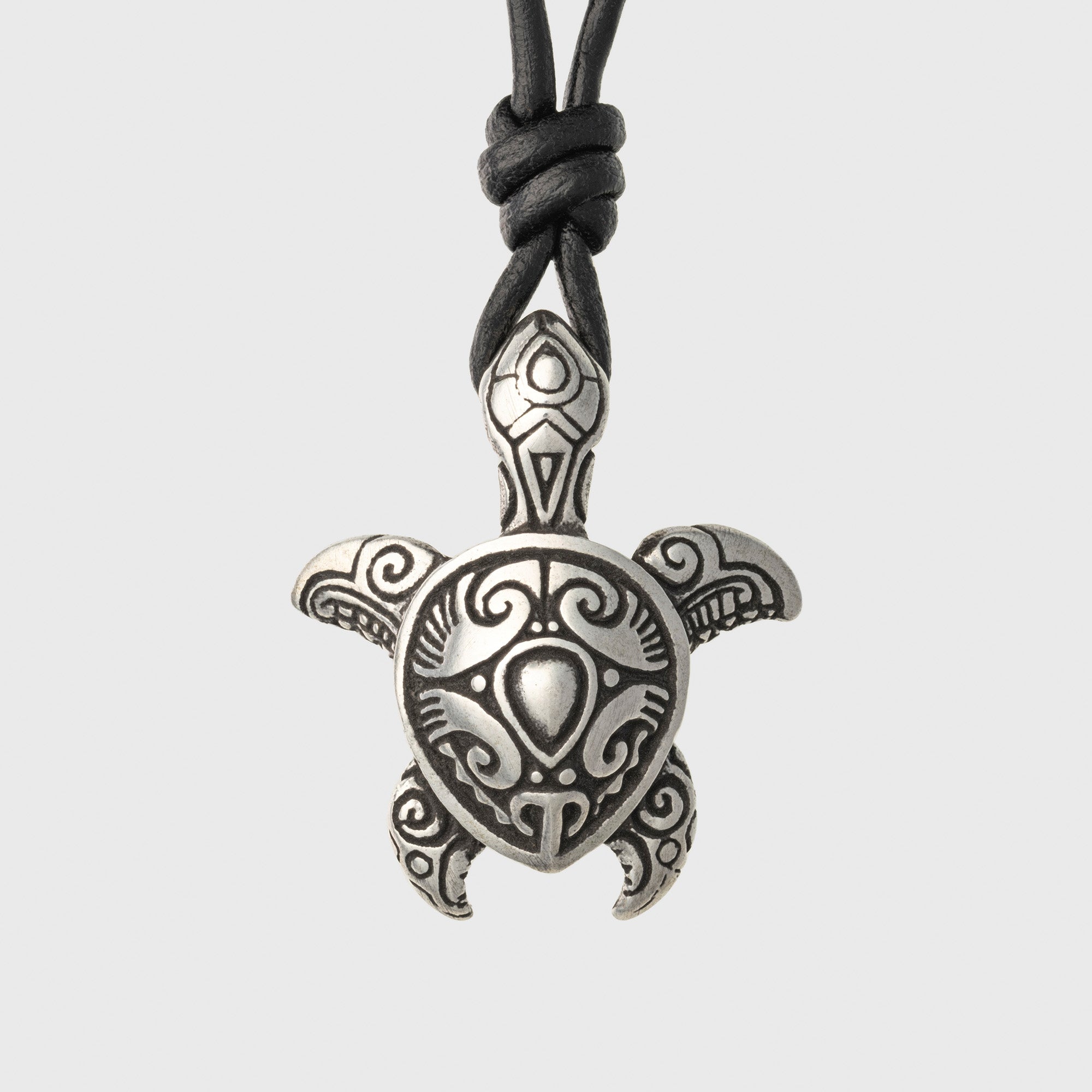 Turtle Sterling Silver Pendant – Ocean-Inspired Tribal Necklace