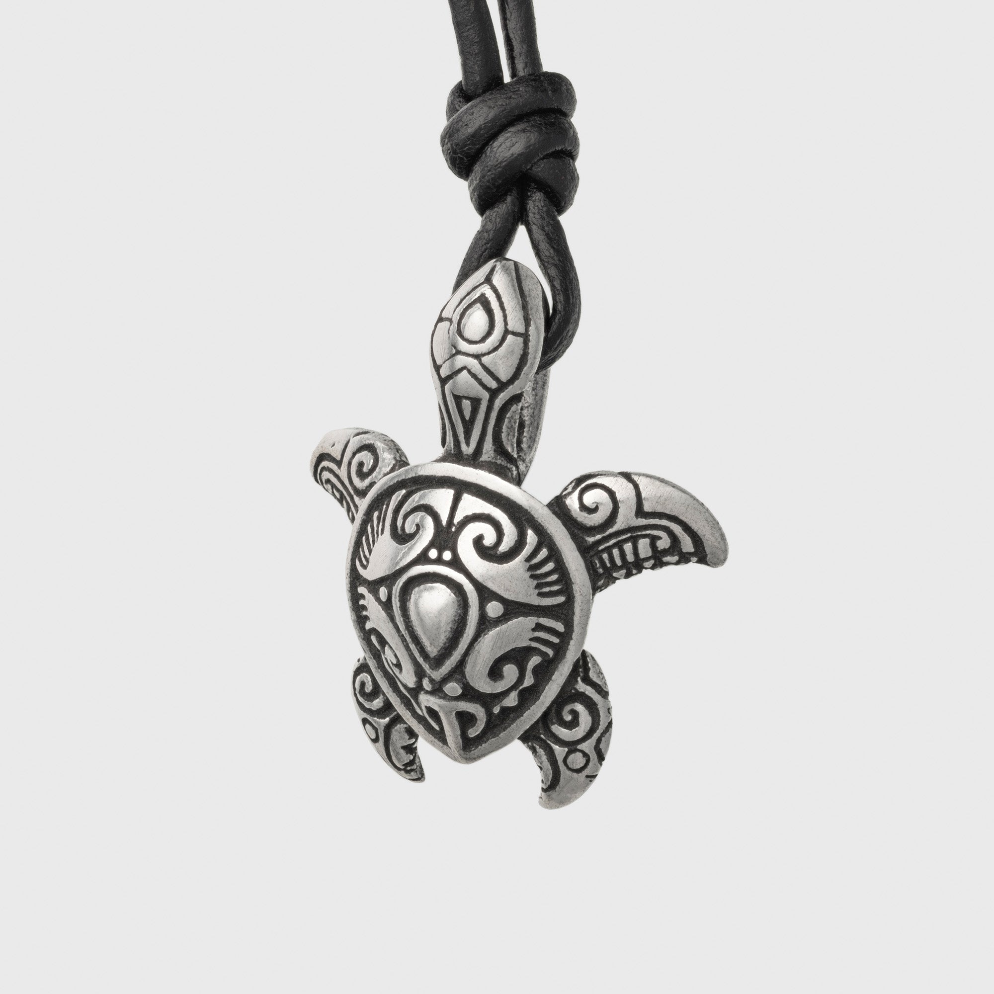 Turtle Sterling Silver Pendant – Ocean-Inspired Tribal Necklace