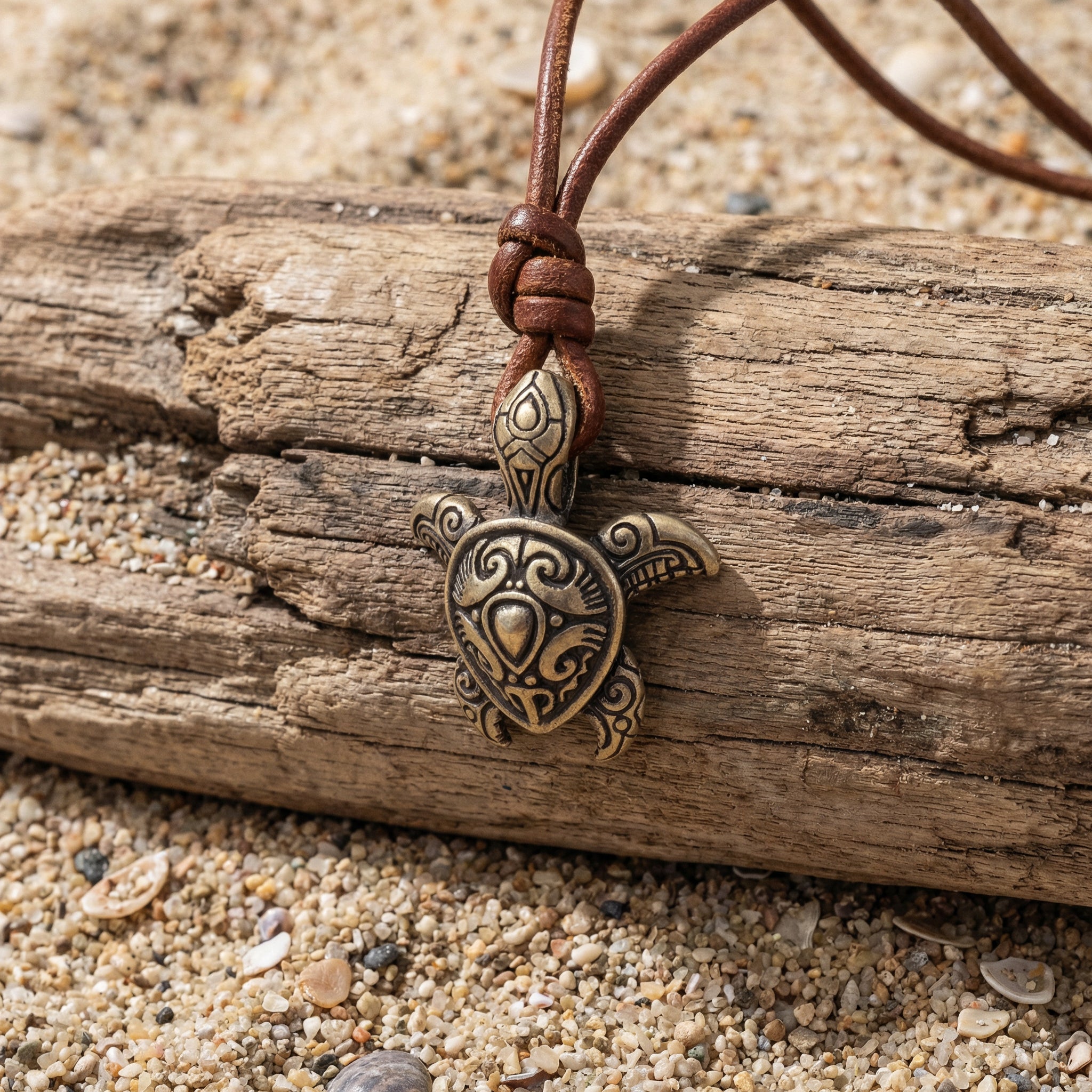 Turtle Bronze Pendant – Handmade Maori Tribal Jewelry