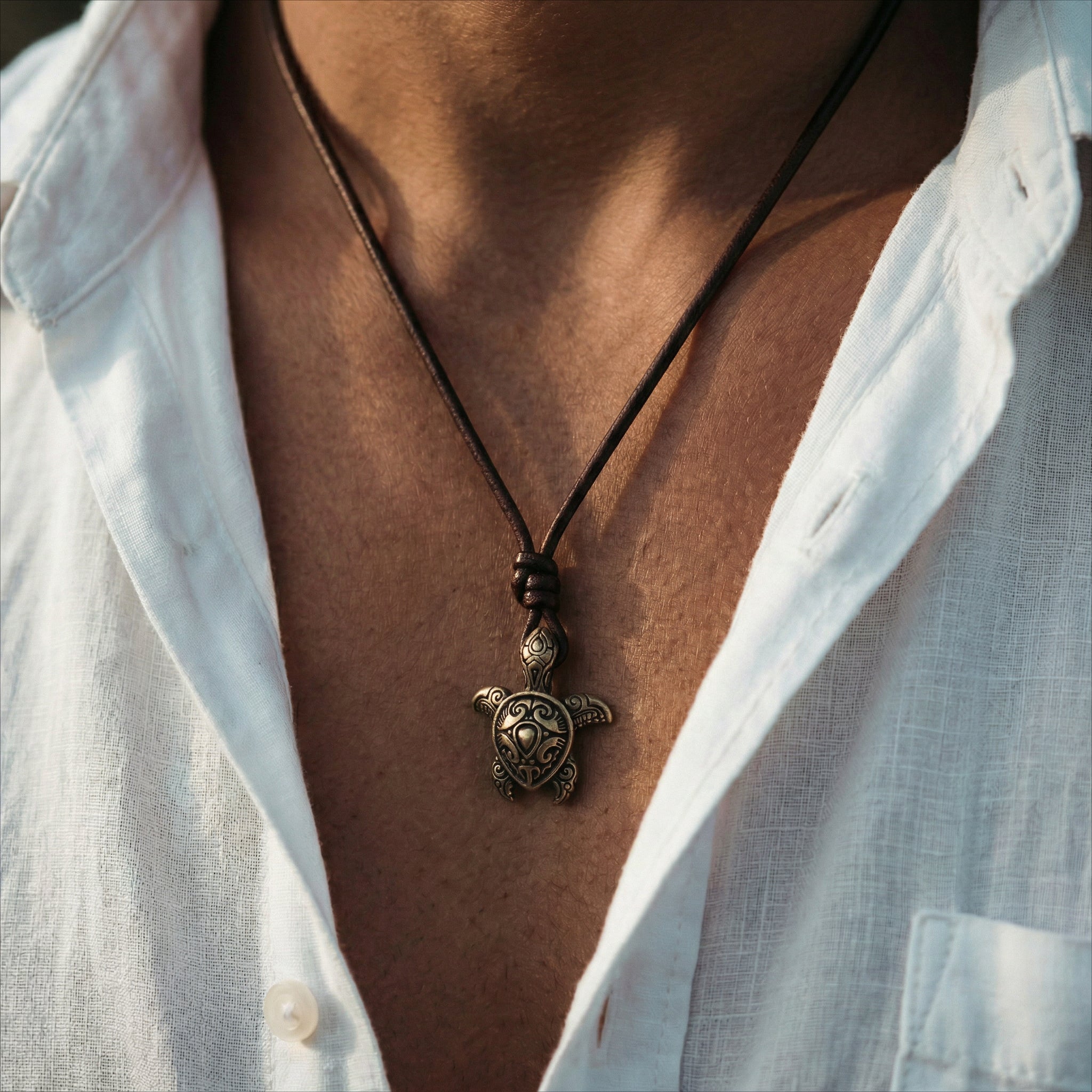 Turtle Bronze Pendant – Handmade Maori Tribal Jewelry