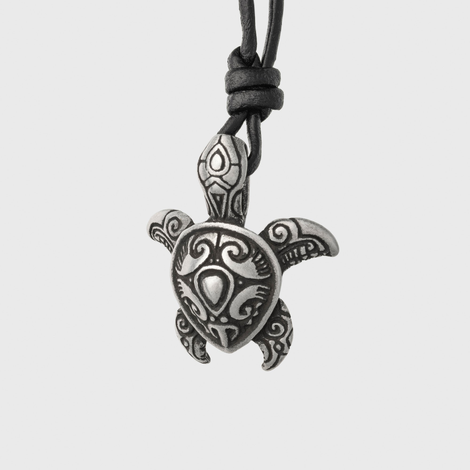 Turtle Silver-plated Bronze Pendant – Handmade Maori Tribal Jewelry